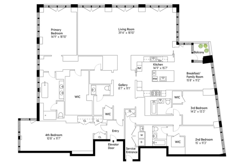 Apartment in The Greenwich Lane complex in the West Village, Manhattan