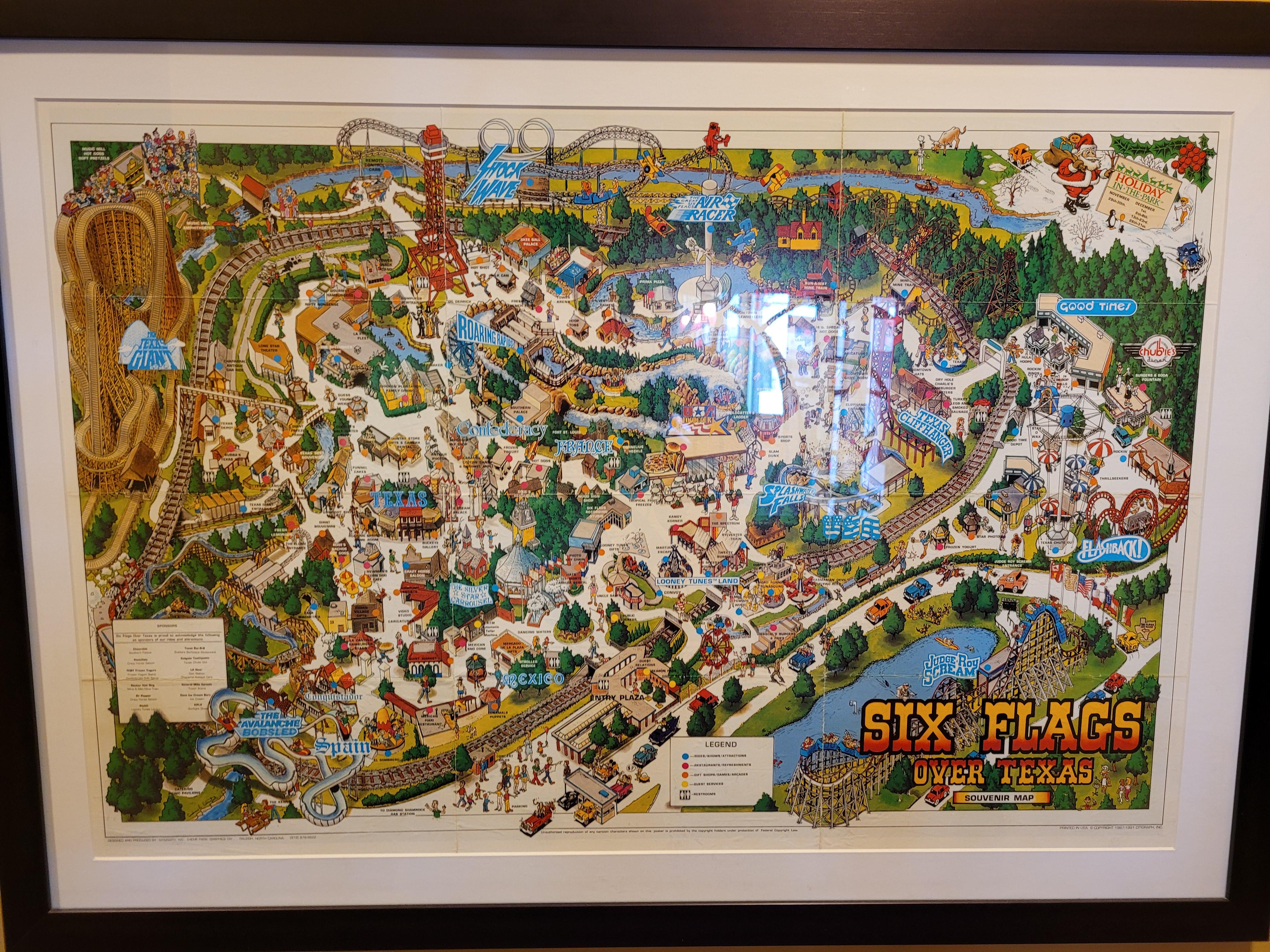 Six Flags Over Texas Map Amusement park Texas, United S…