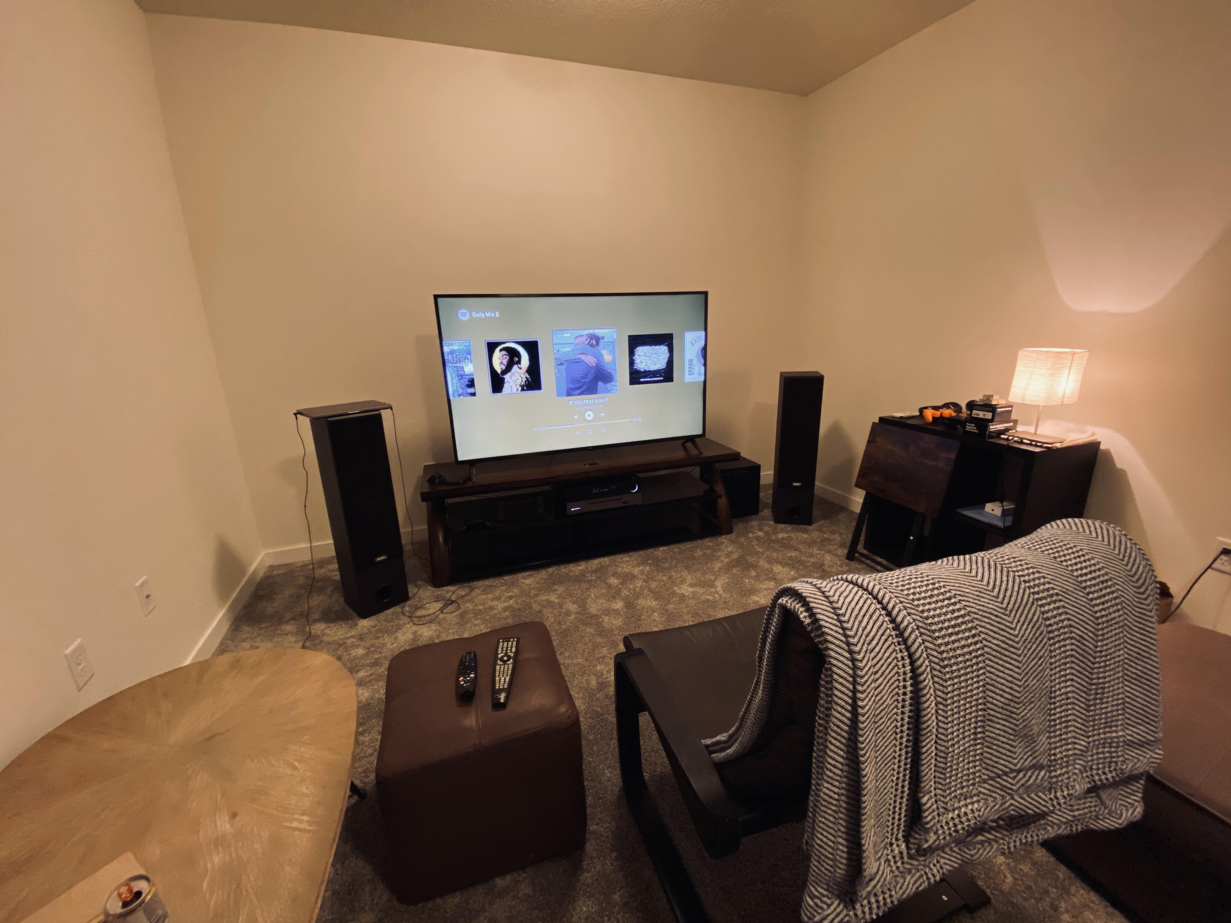 New apartment! Treatment suggestions for a 2nd floor unit? I like it loud but want to be