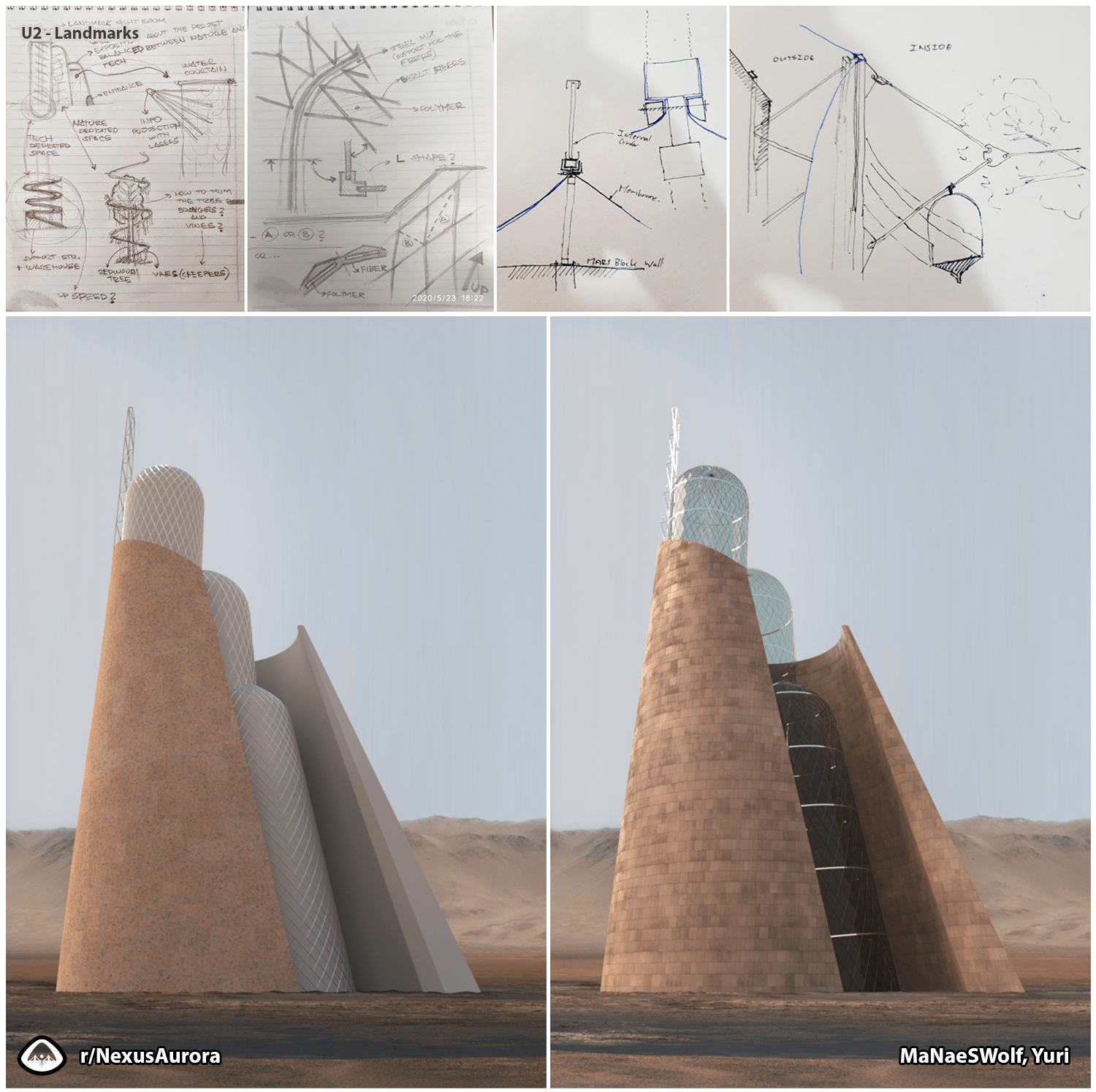 Spare time project Landmark building on Mars housing a giant Sequoia