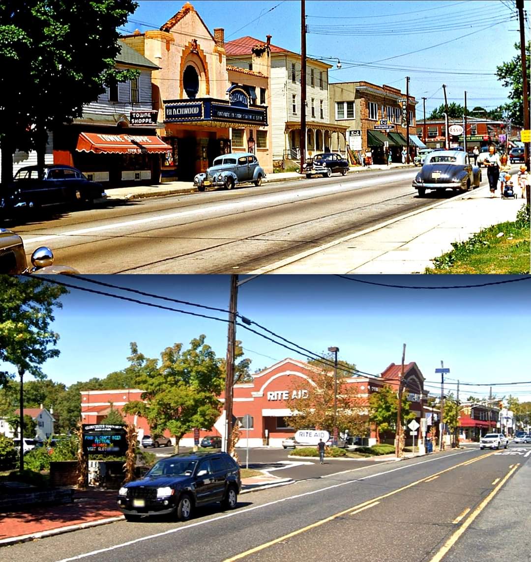 Blackwood, Nj 1940s and today. Corner of S BHP and Church st. r/SouthJersey