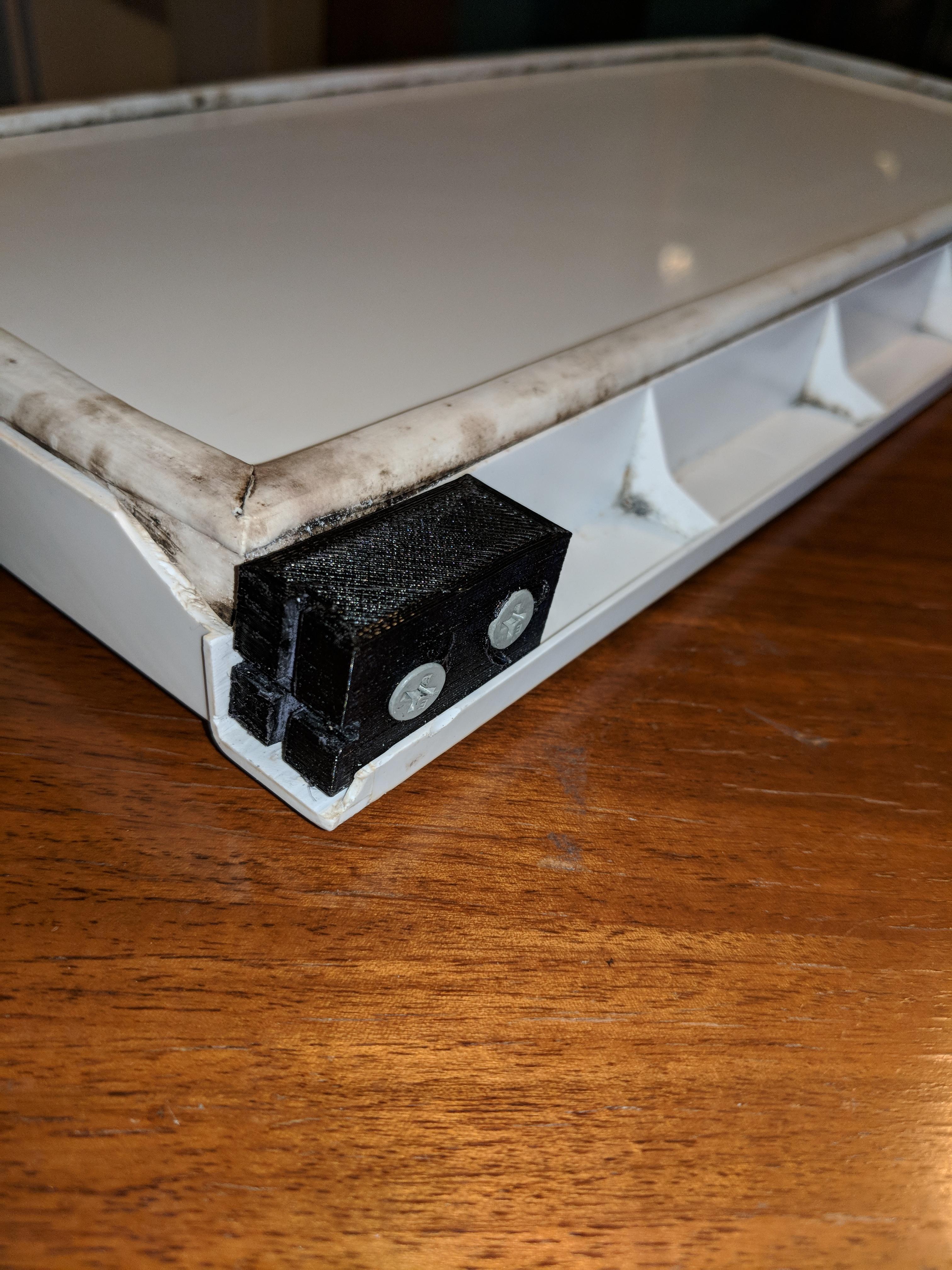 Crude be effective. Freezer door fix for a Dometic refrigerator unit in