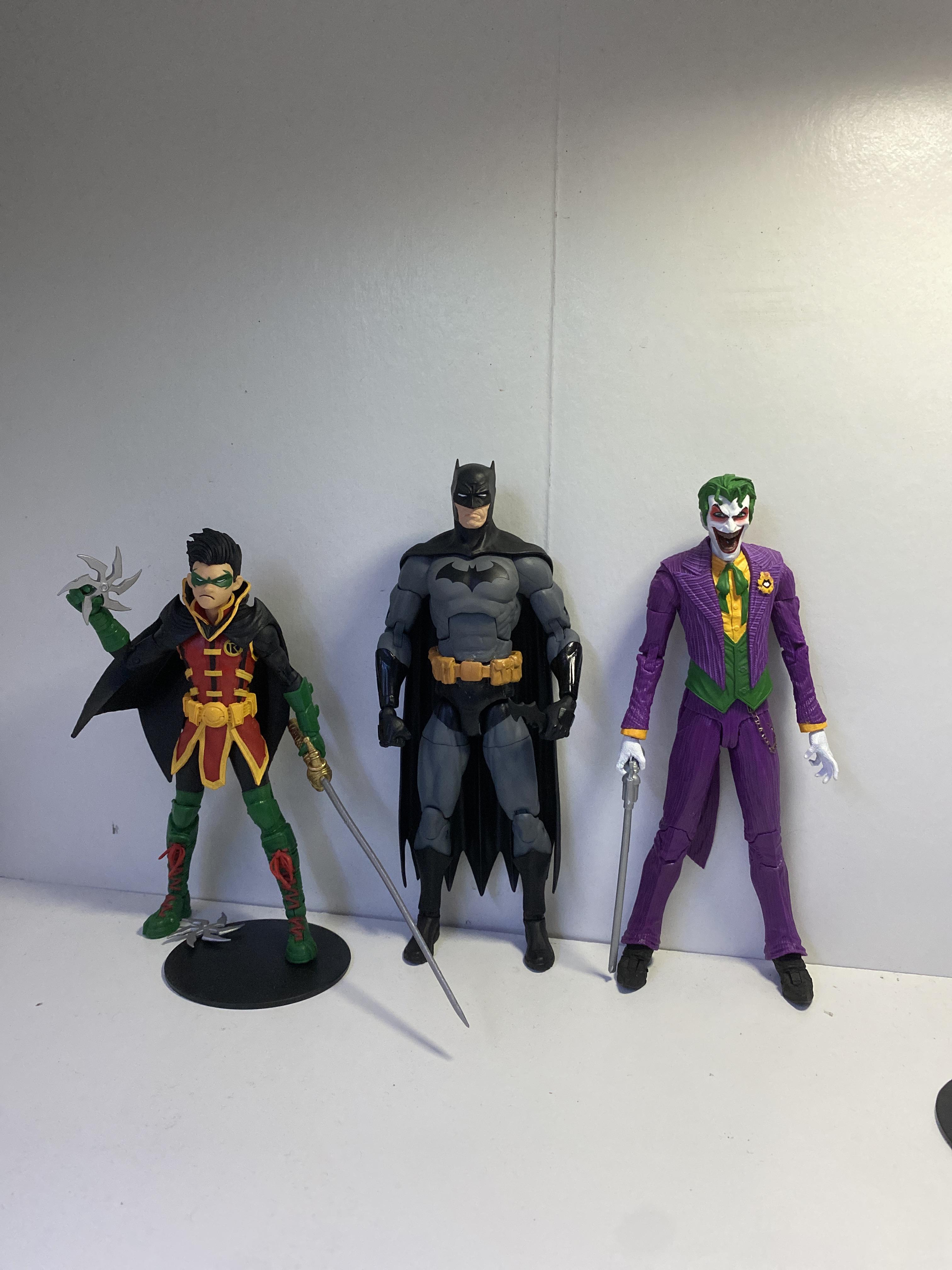 My McFarlane figures with my custom Batman, looking to expand the