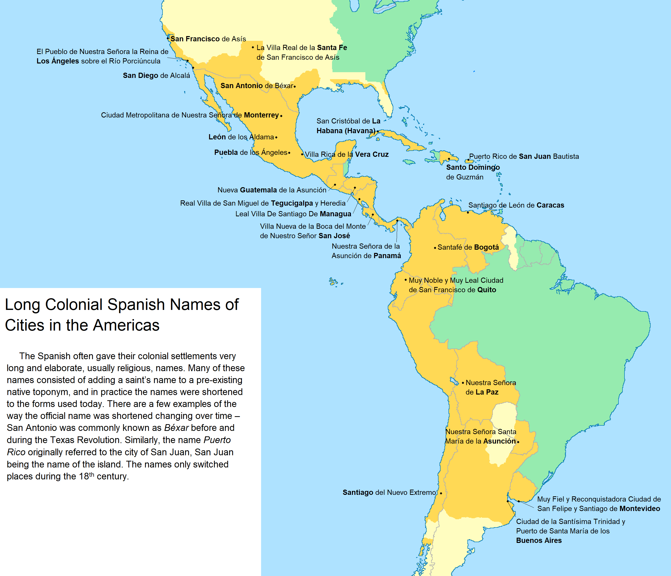The Colonial Spanish obsession with Long Place Names r/MapPorn