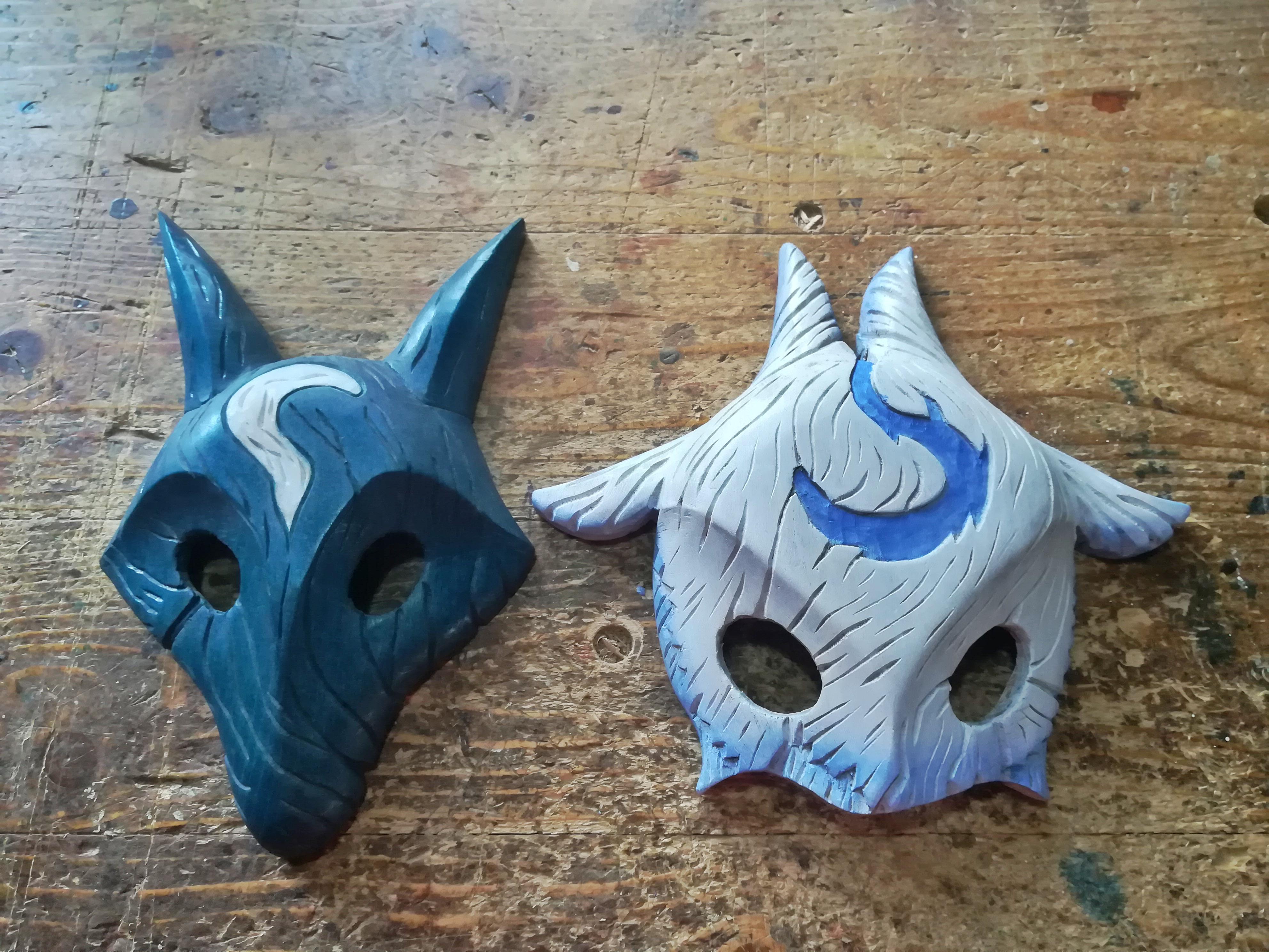 Kindred masks I carved recently. I used walnut wood, wood carving