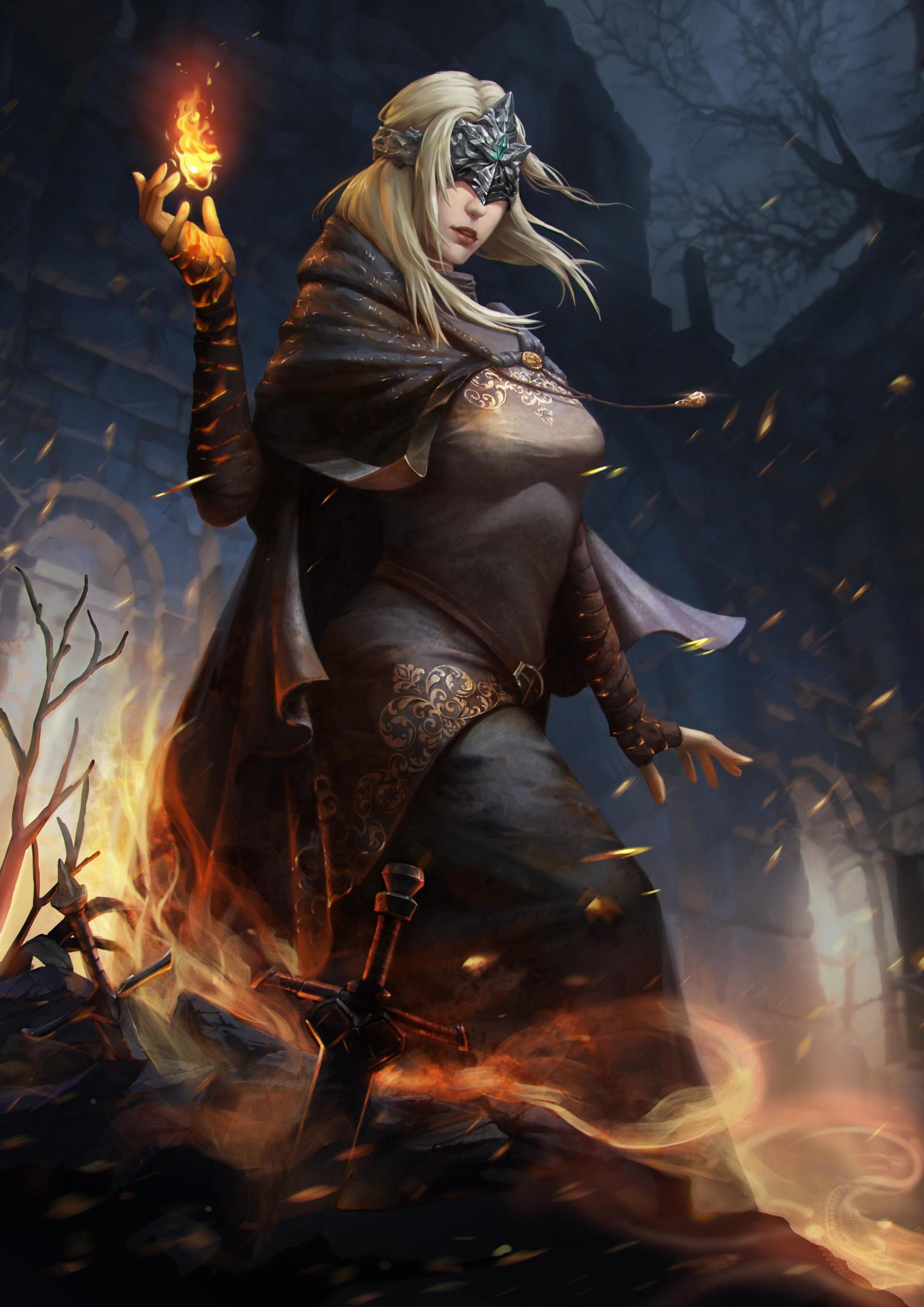 Firekeeper Dark Souls III art by Alfred Gao (source below) r/FantasyArt