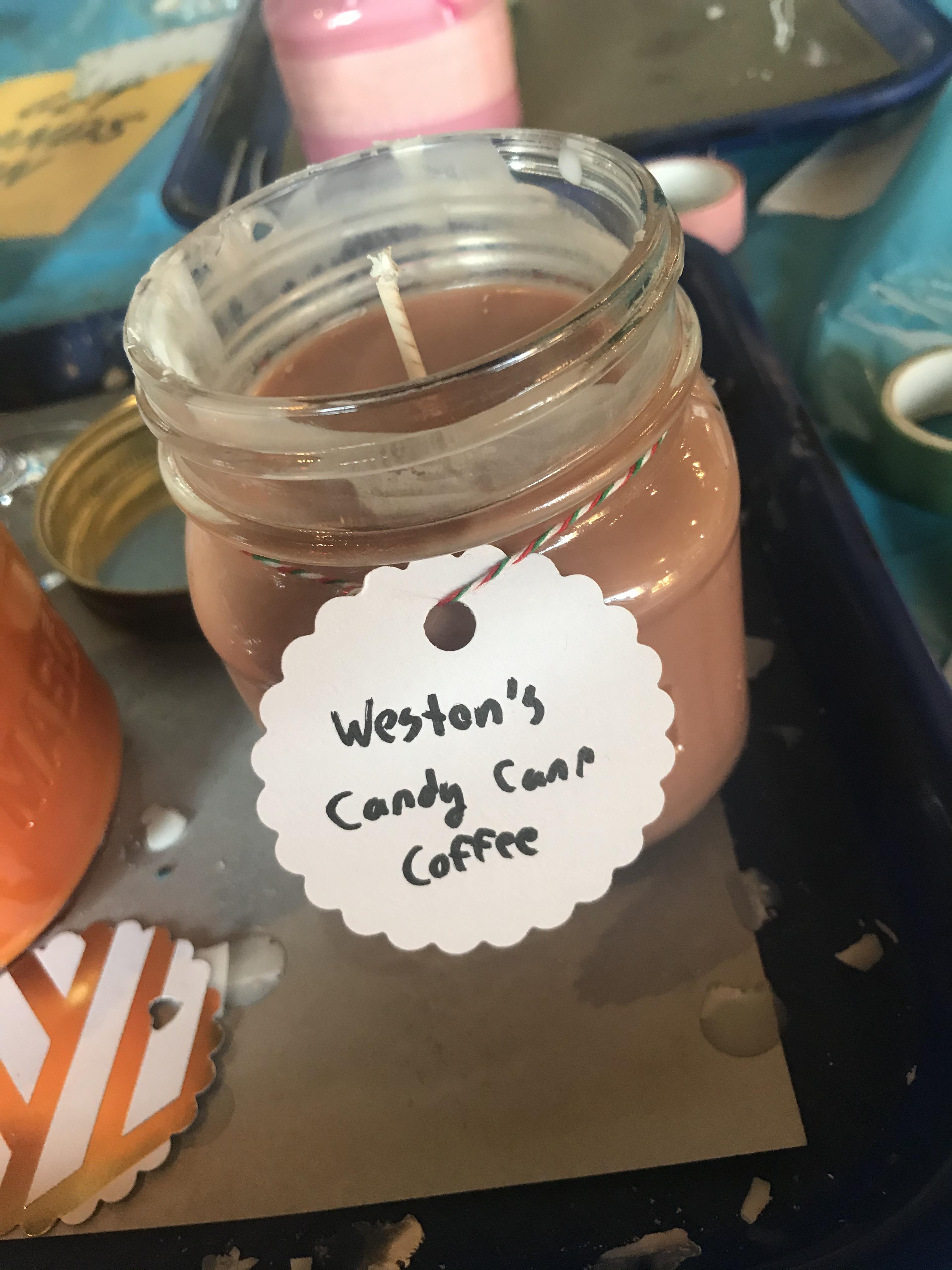 Made a Peppermint Coffee candle with Boyfriend for Valentine’s Day and