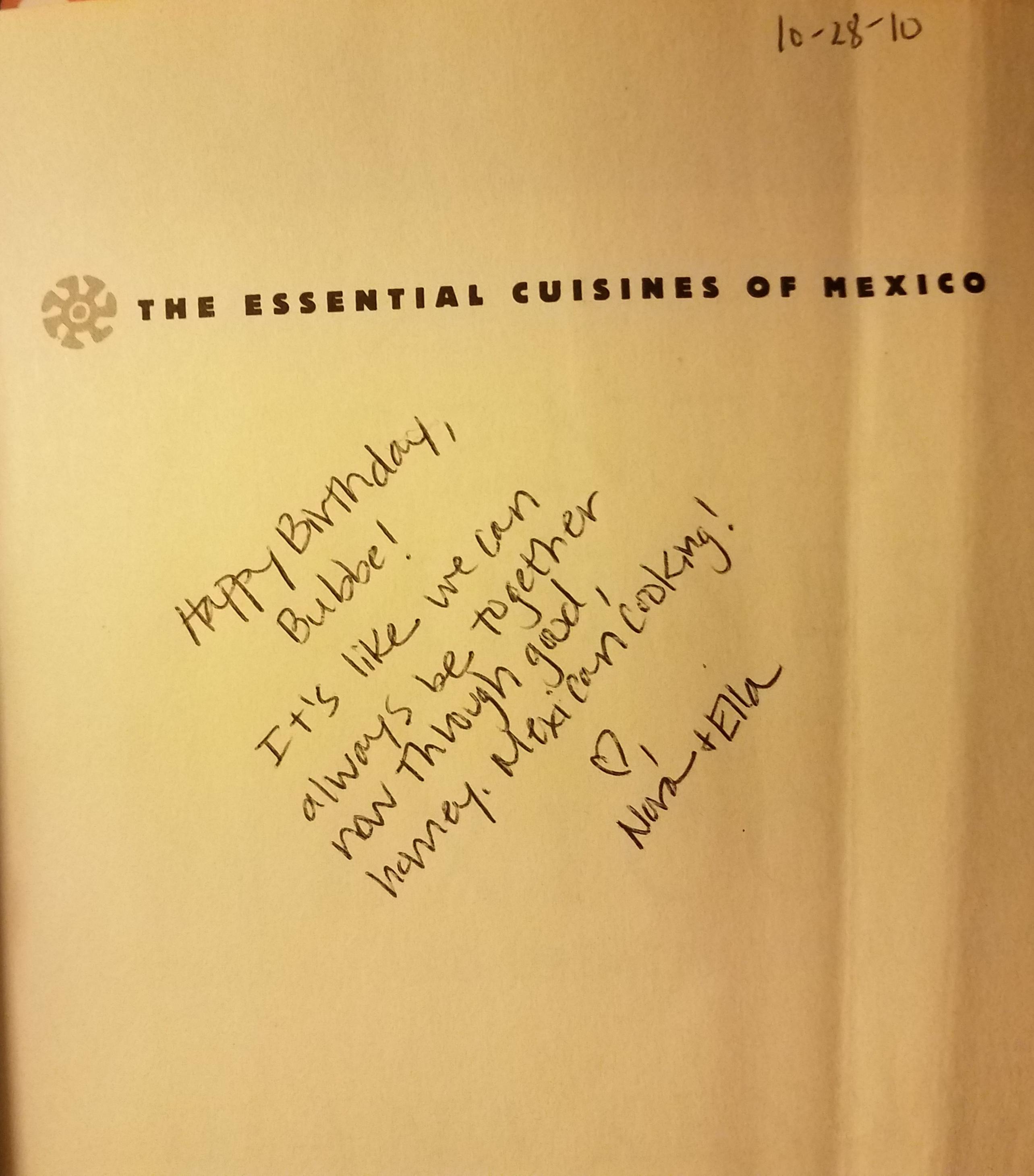 Dedication in a cook book