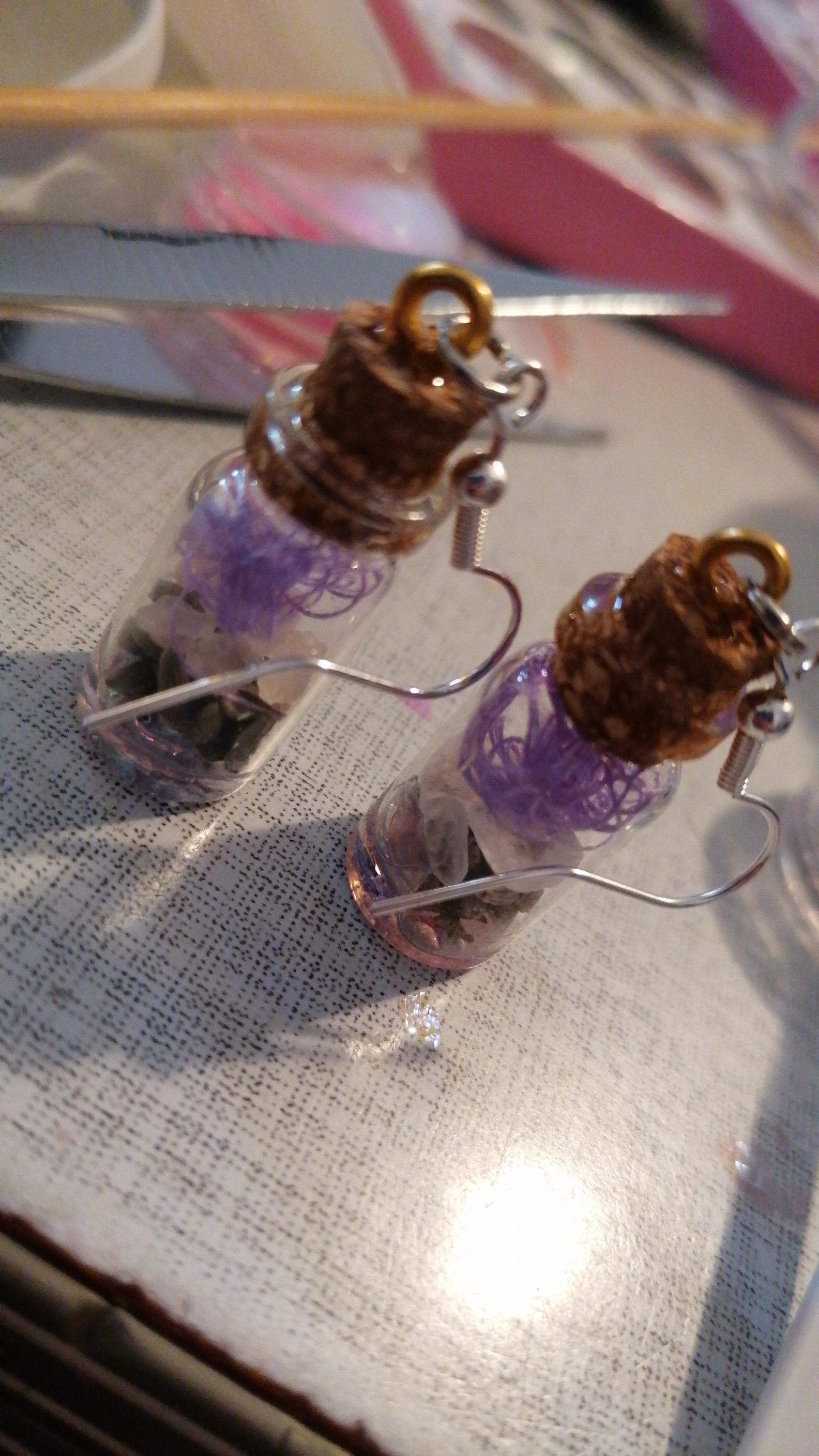 I made some "Anti Anxiety" Spell Jar Earrings witchcraft