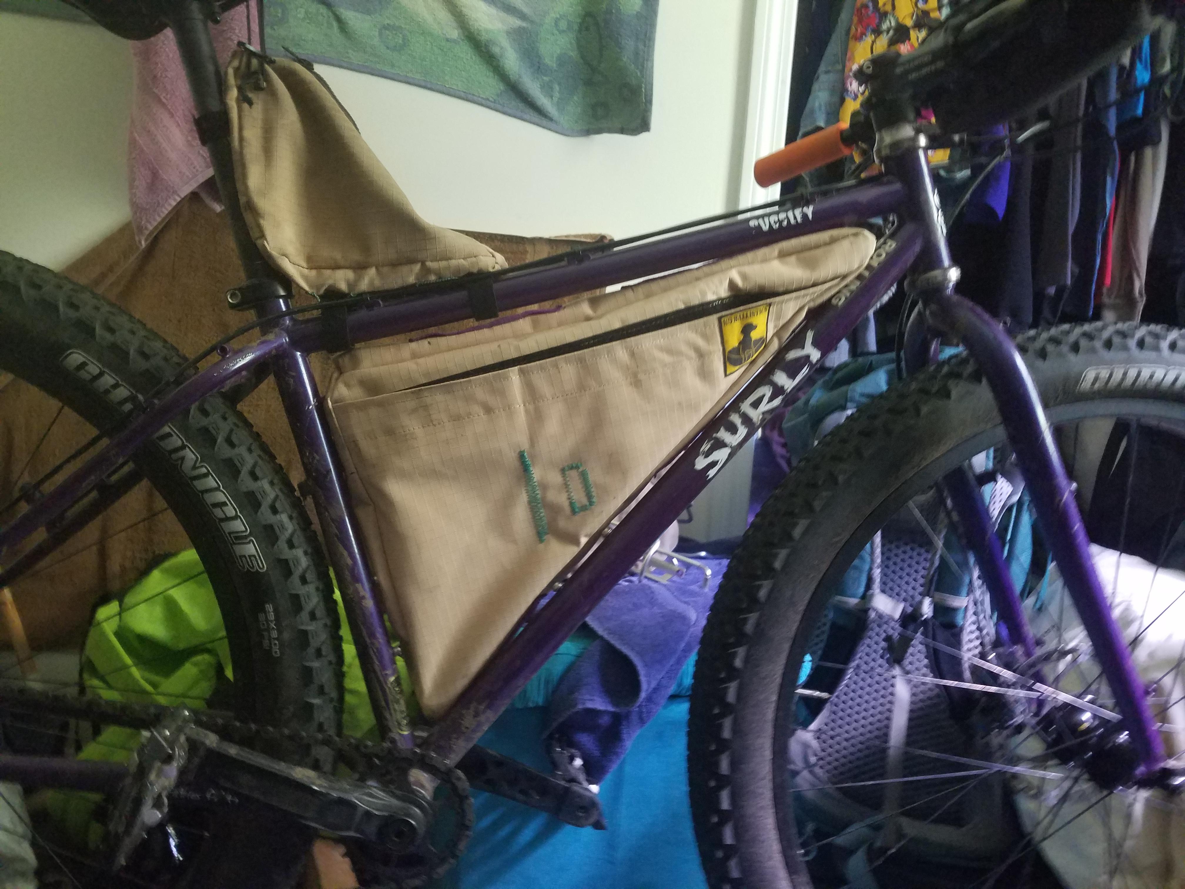 Just finished my second version of a frame bag! The material was