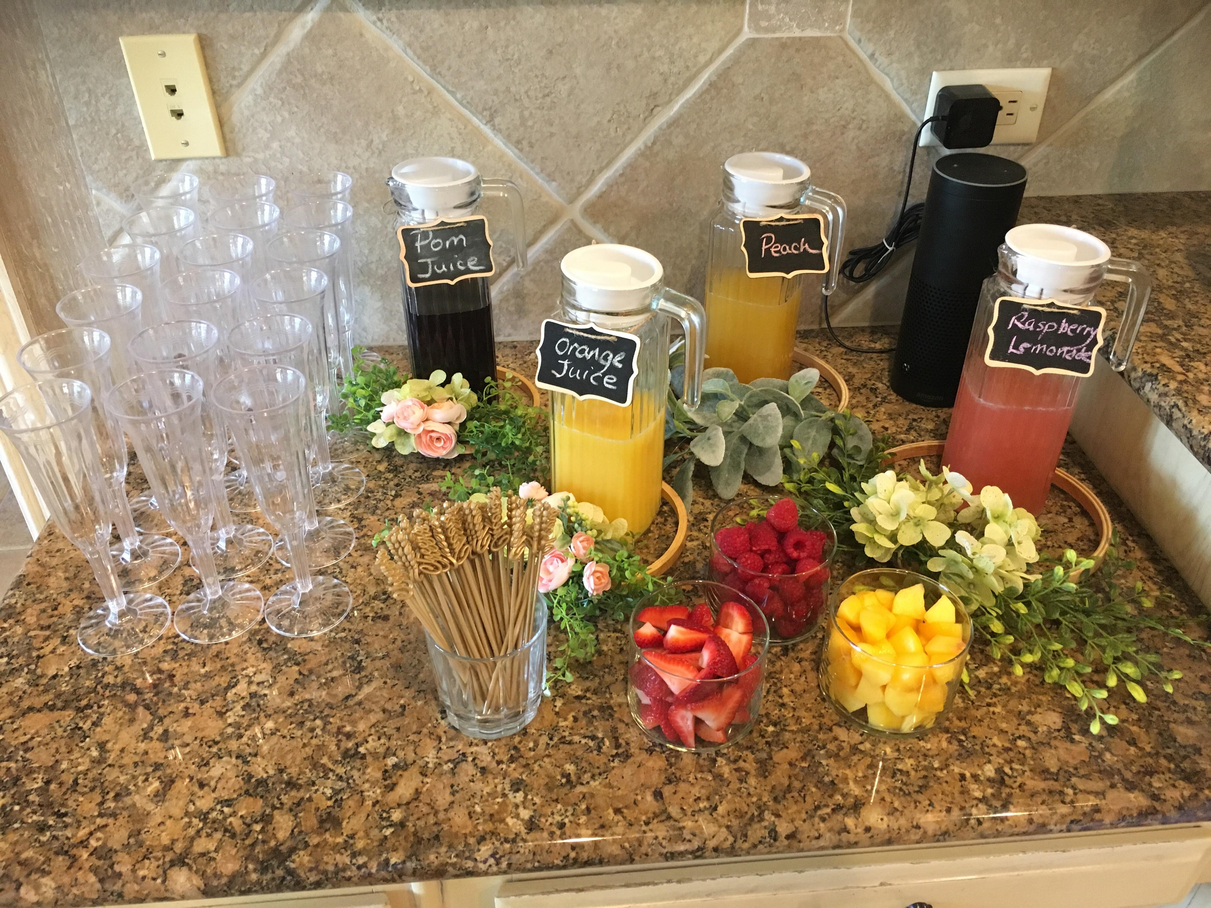 My only request for my bridal shower was a mimosa bar, which I saw on