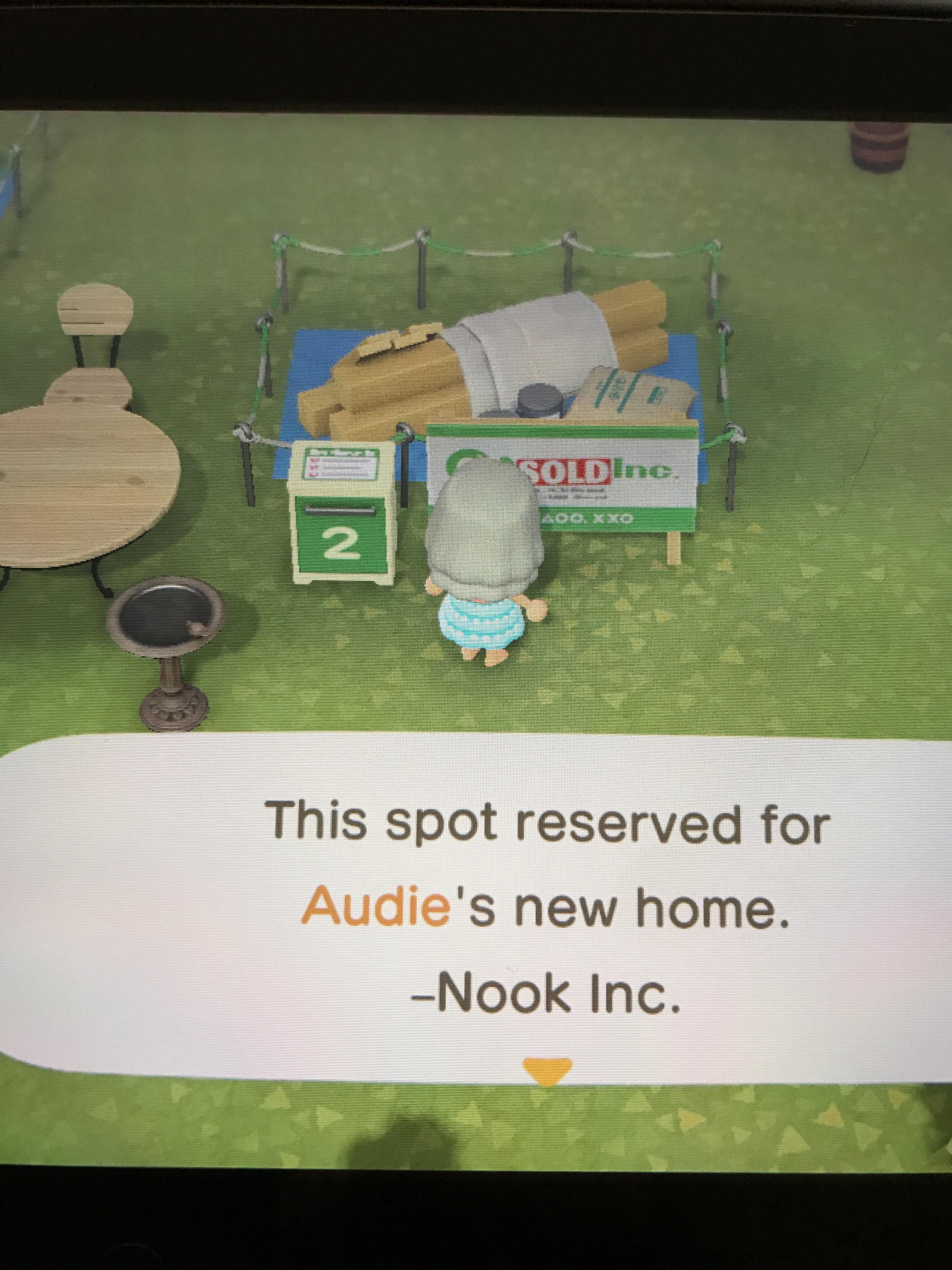 Got my plots set and furniture requests finished! New Villager Audie