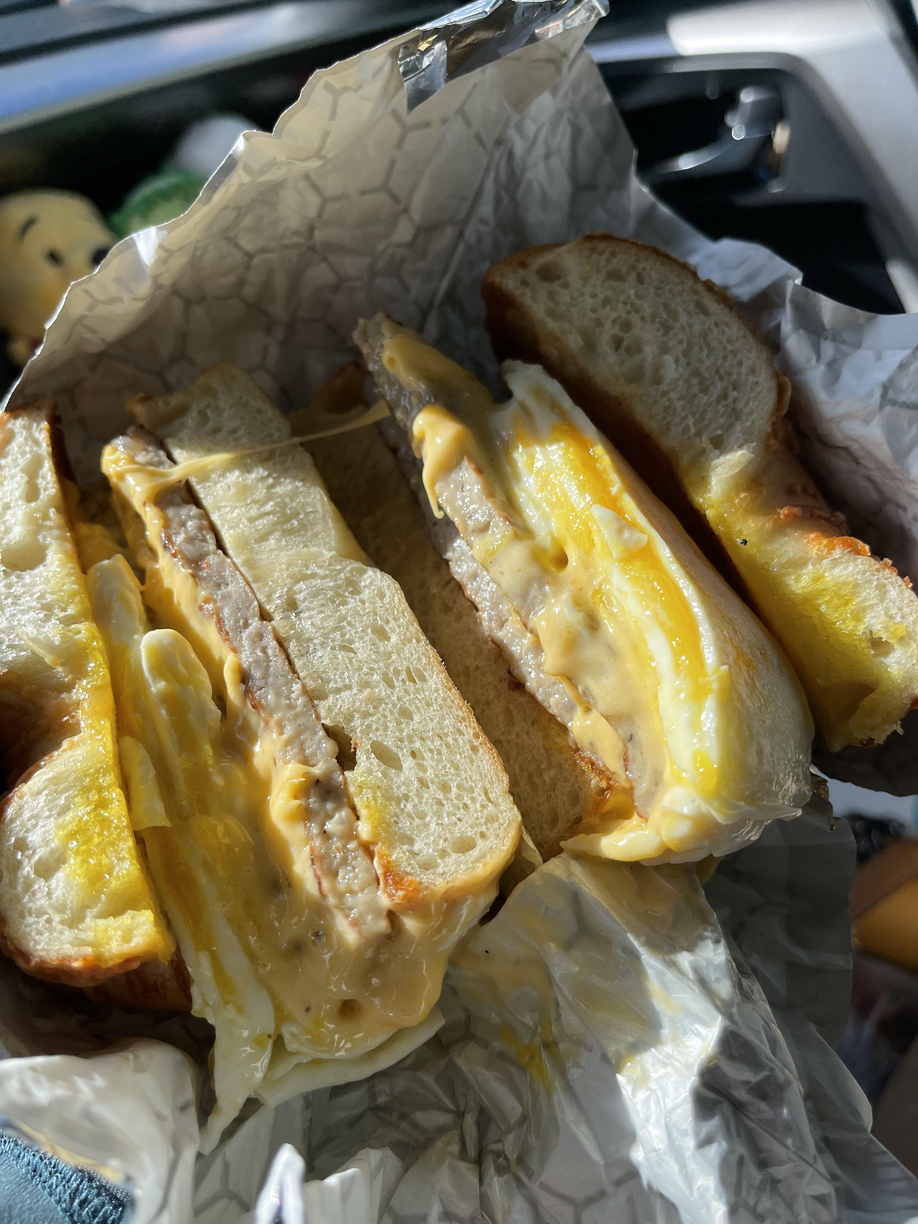 [I Ate] Sausage Egg Cheese, Asiago bagel r/food