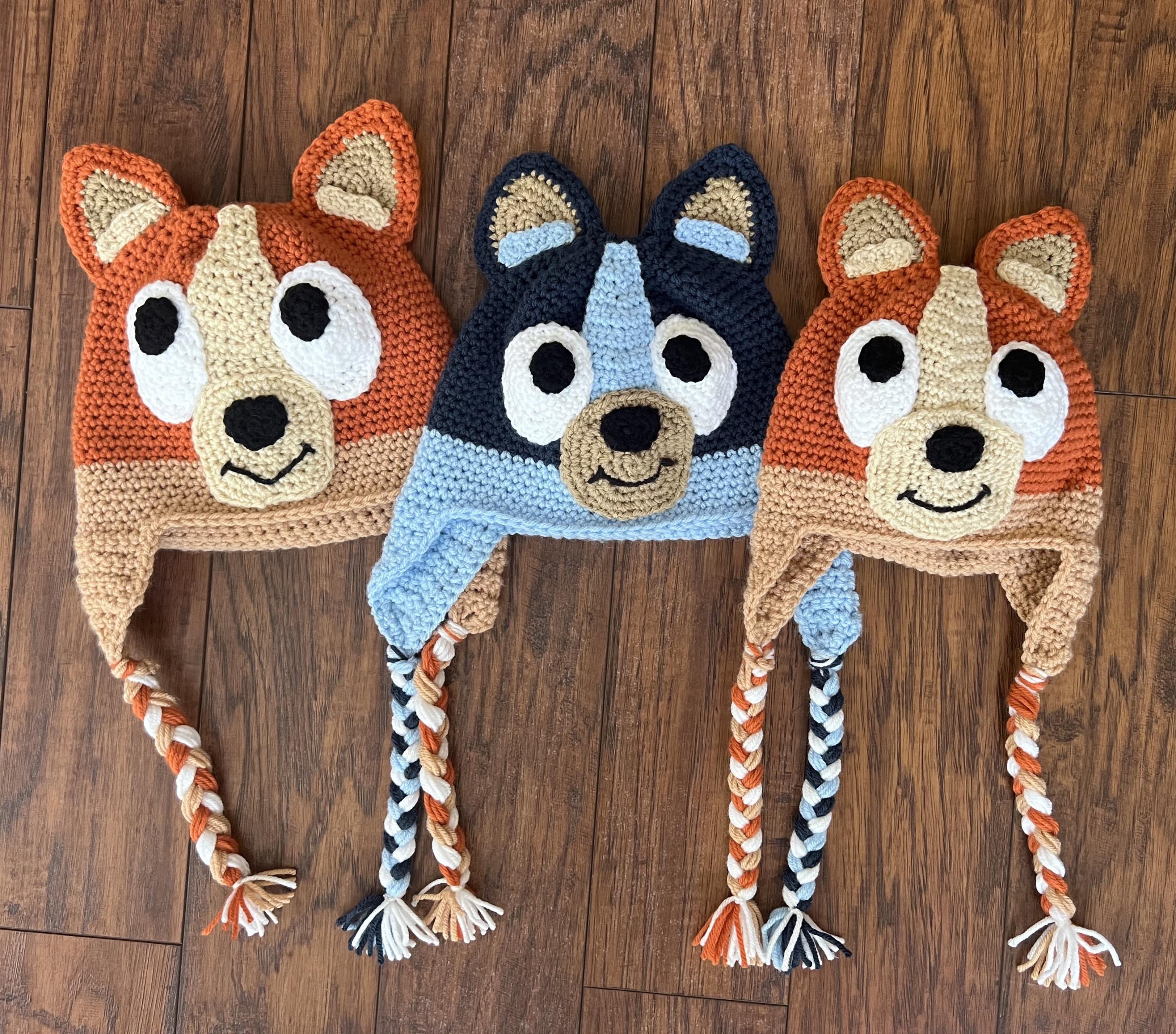 Bluey and Bingo Halloween hats are complete! r/crochet