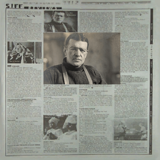 Found the original image of the man in the newspaper. Ernest Shackleton