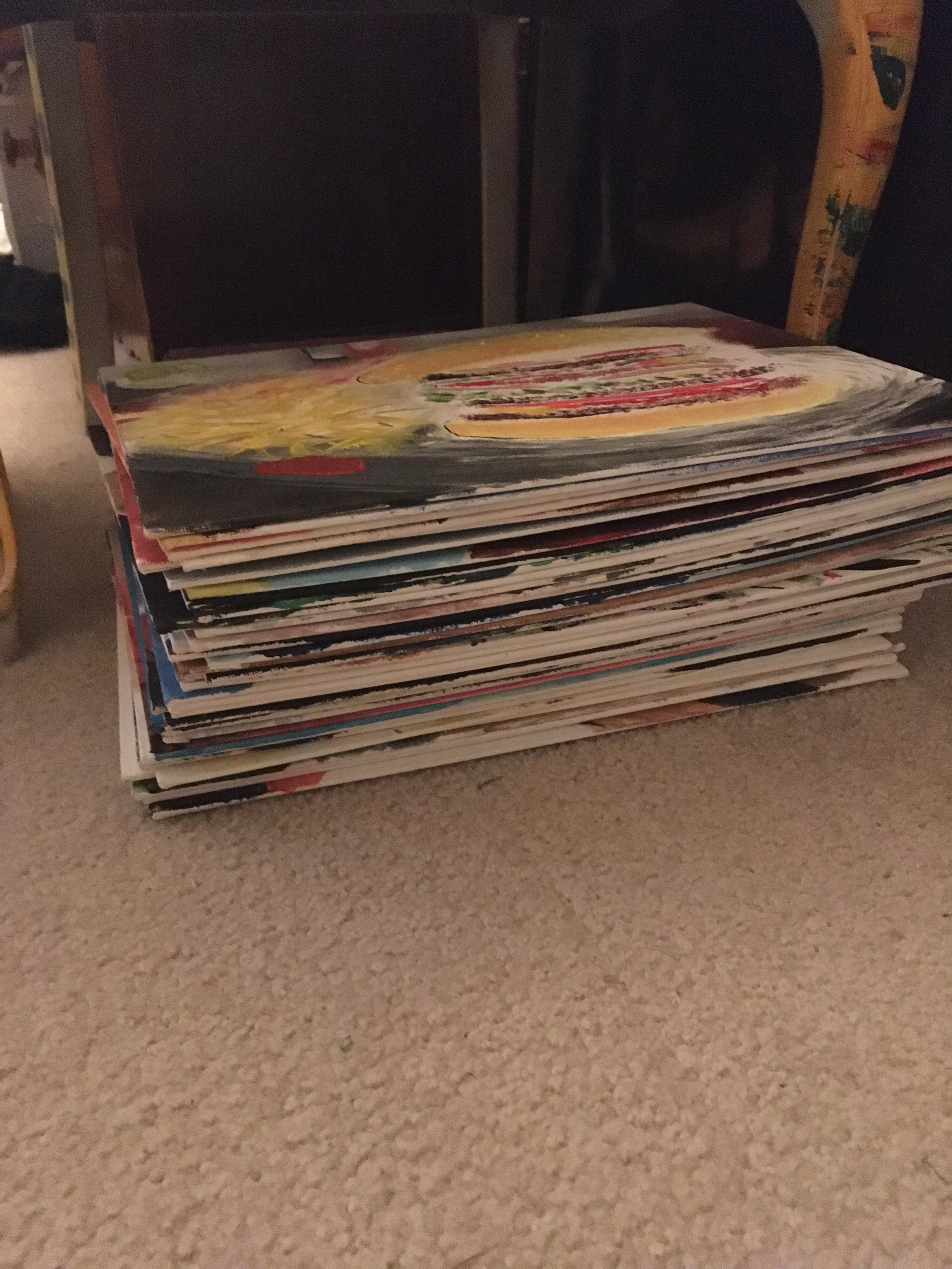 Is it bad to stack my paintings like this? They’re all acrylic on