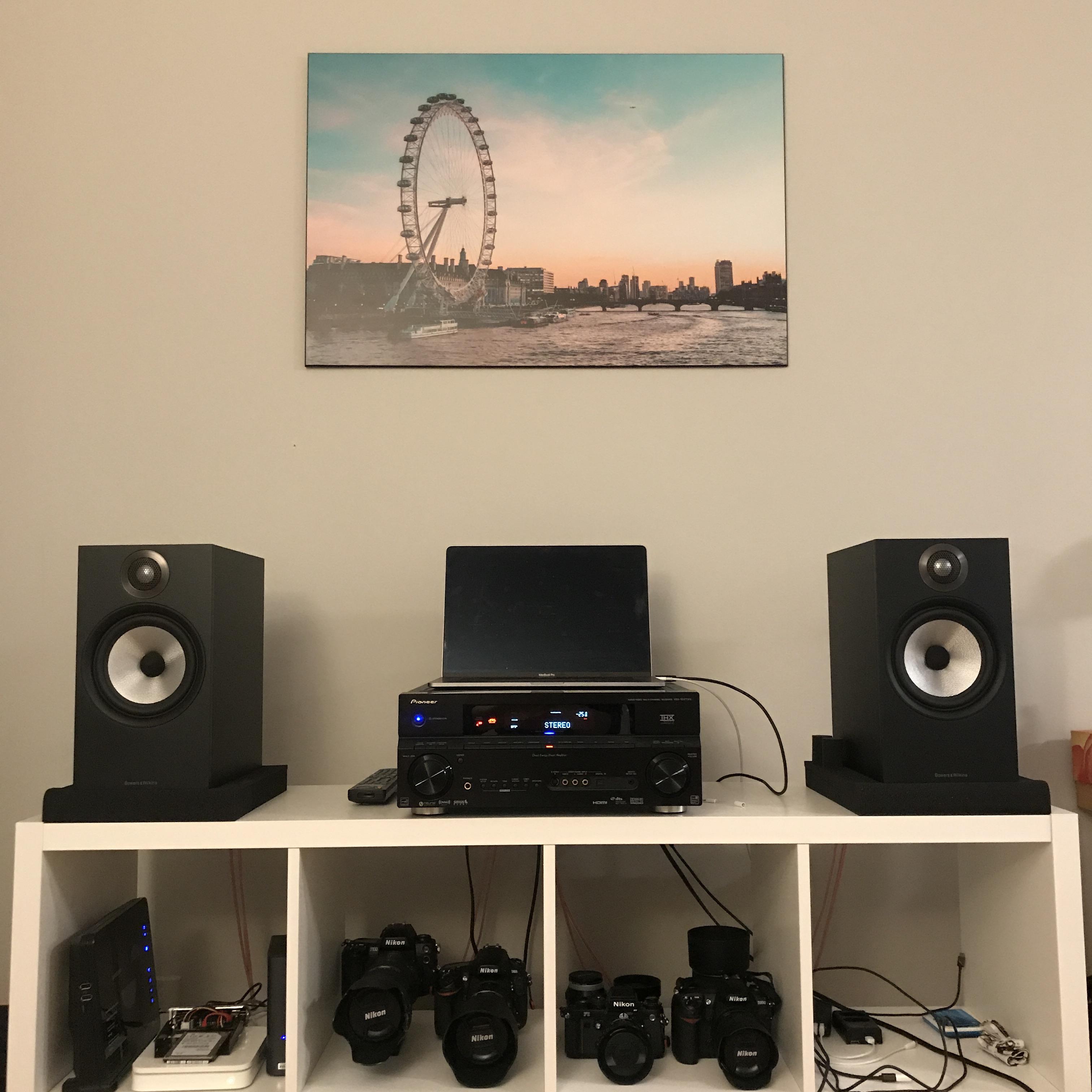 My first serious speakers. Got rid of a TV to make space for this and I'm not regretting it. B&W