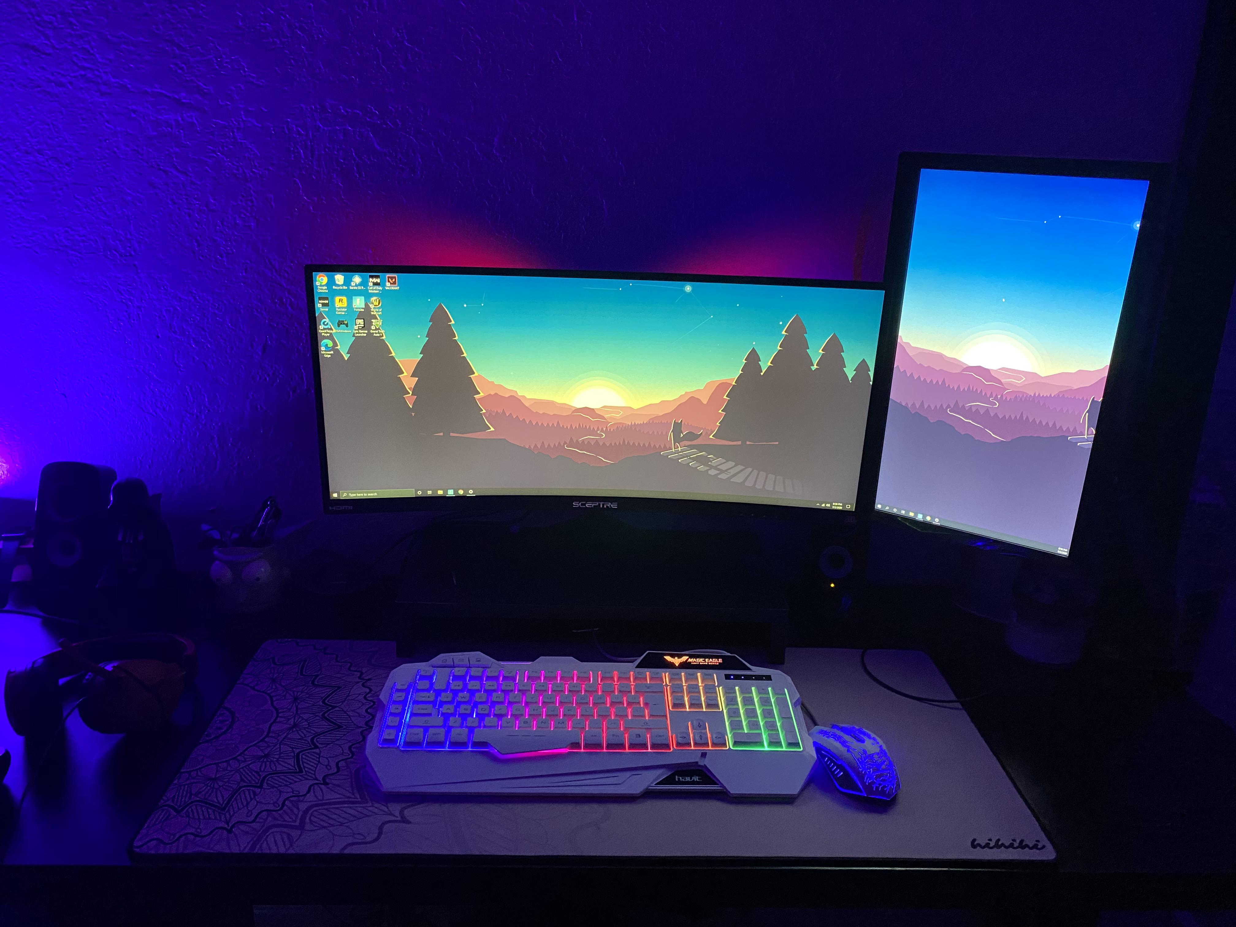 My current! This is a Sceptre C30, with 200hz & & secondary ViewSonic