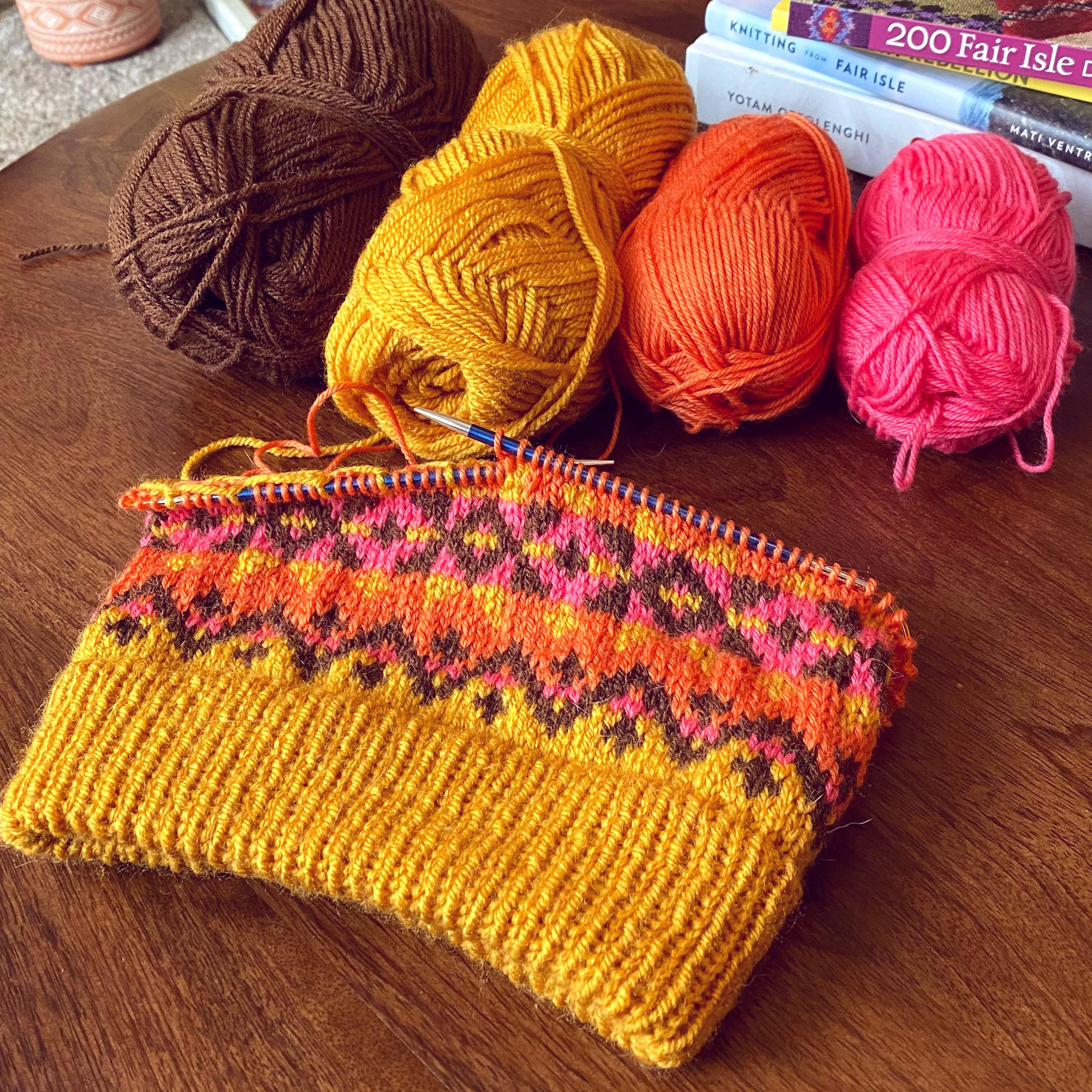 SO in love with this colour scheme and the fair isle patterns, cannot