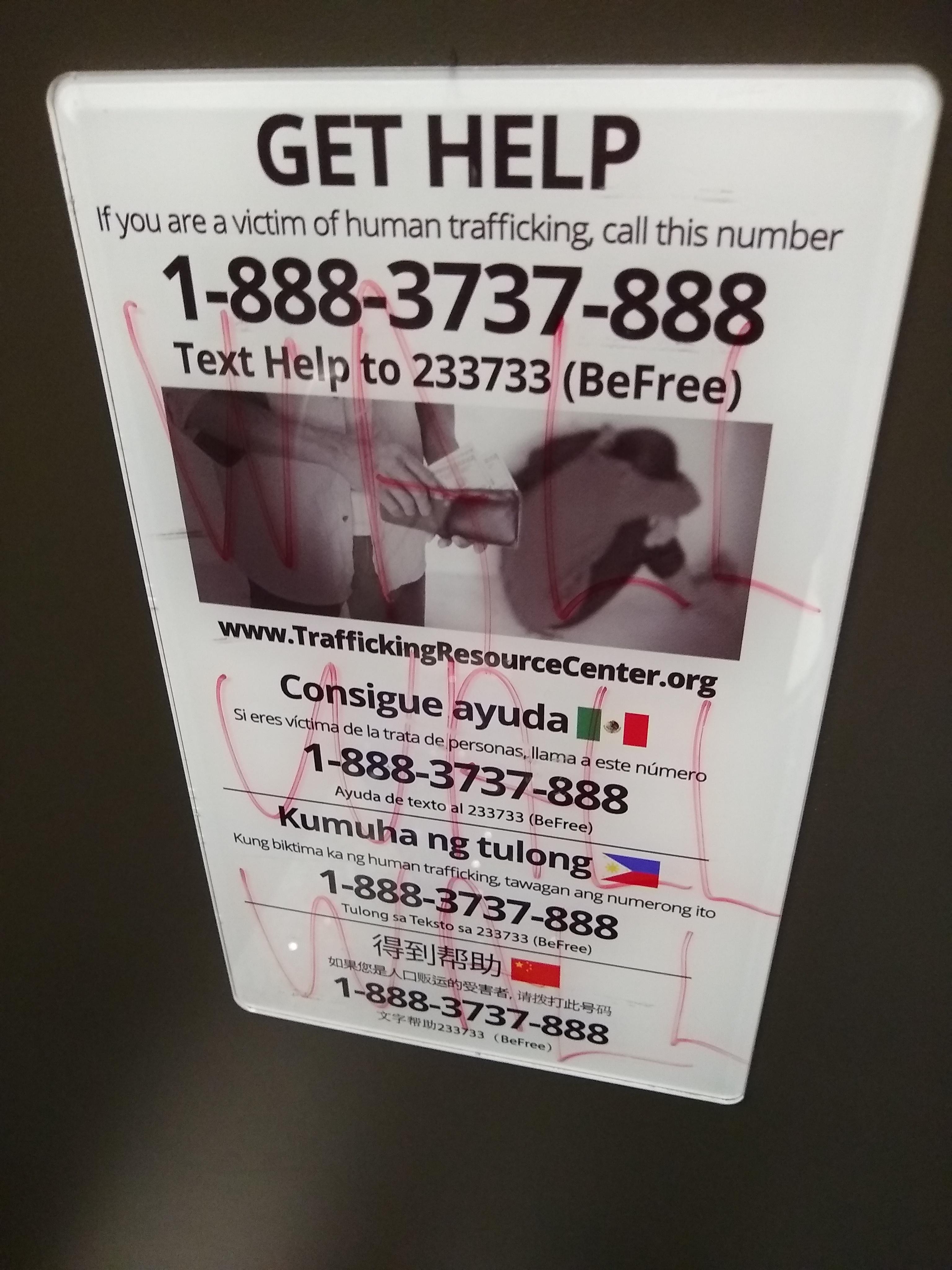 Someone at the Las Vegas airport has been vandalizing