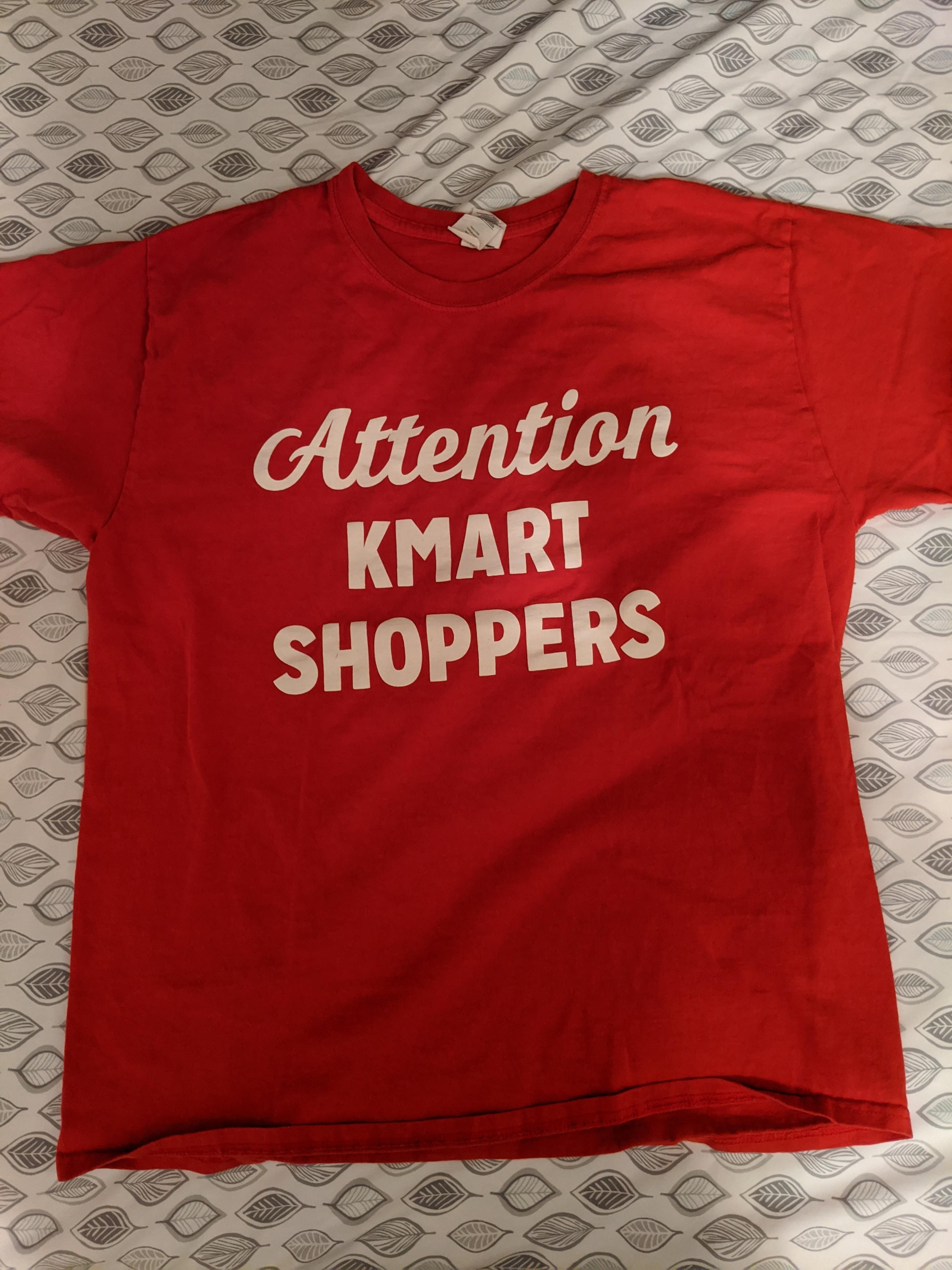 We found a bunch of these cool Kmart employee shirts after our local