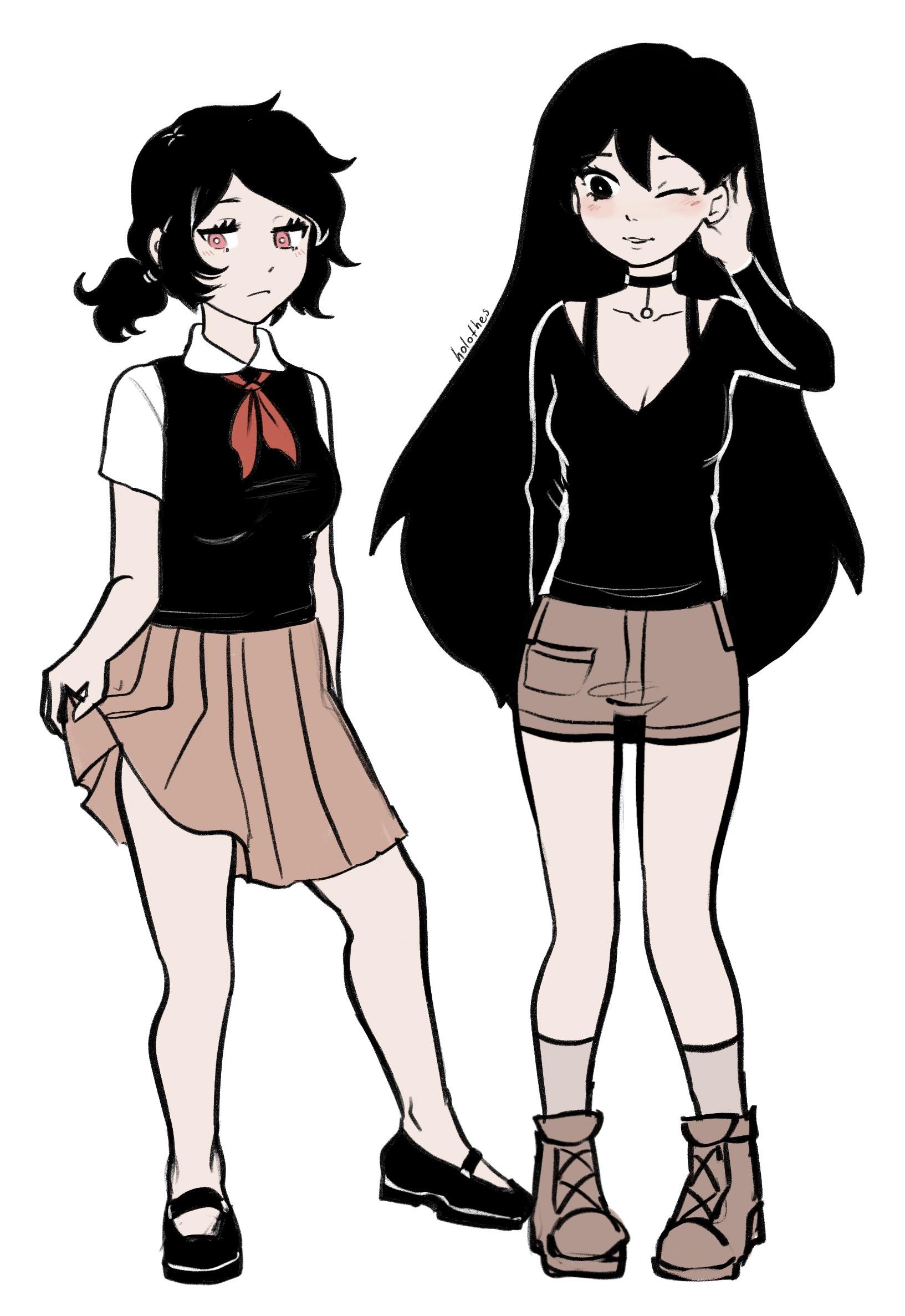 Ashley Grave and Mari from OMORI clothes swap. (By Vel🔪) r