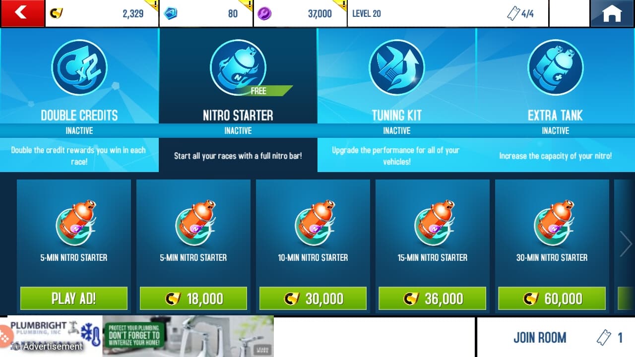 How do you activate the nitro starter? Mine all say "inactive" and I've