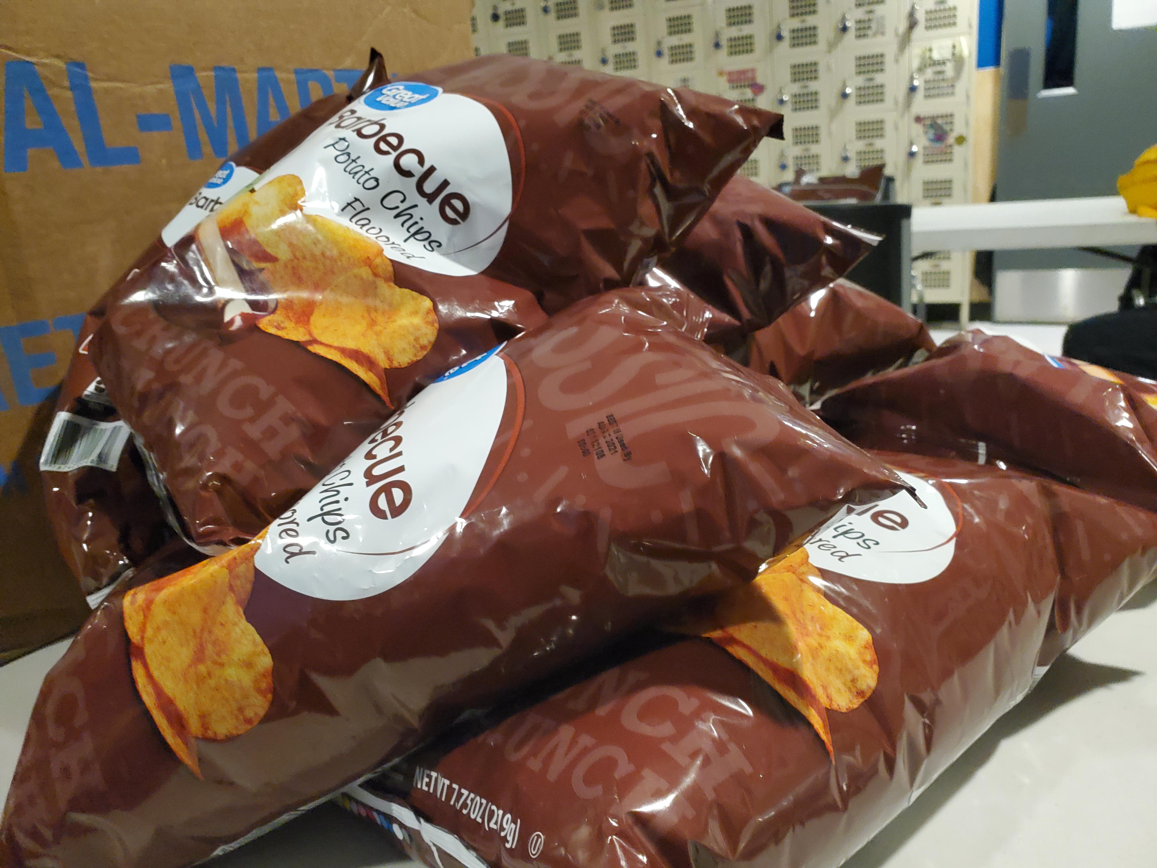 Here's a couple dozen expired bags of potato chips from last week, you