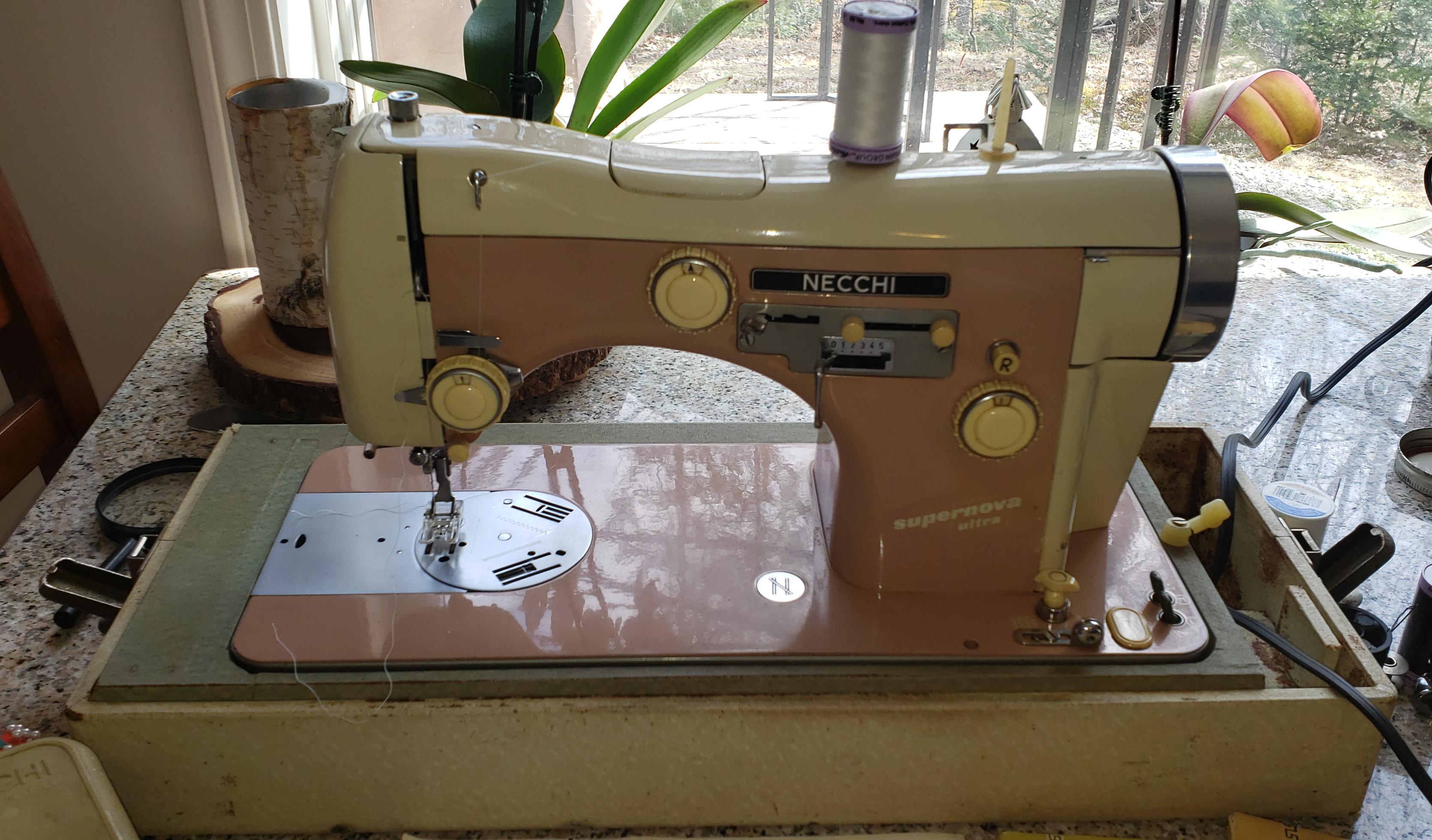 My greatgrandmother's Necchi Supernova Ultra, purchased in 1959 (more pics linked in comments