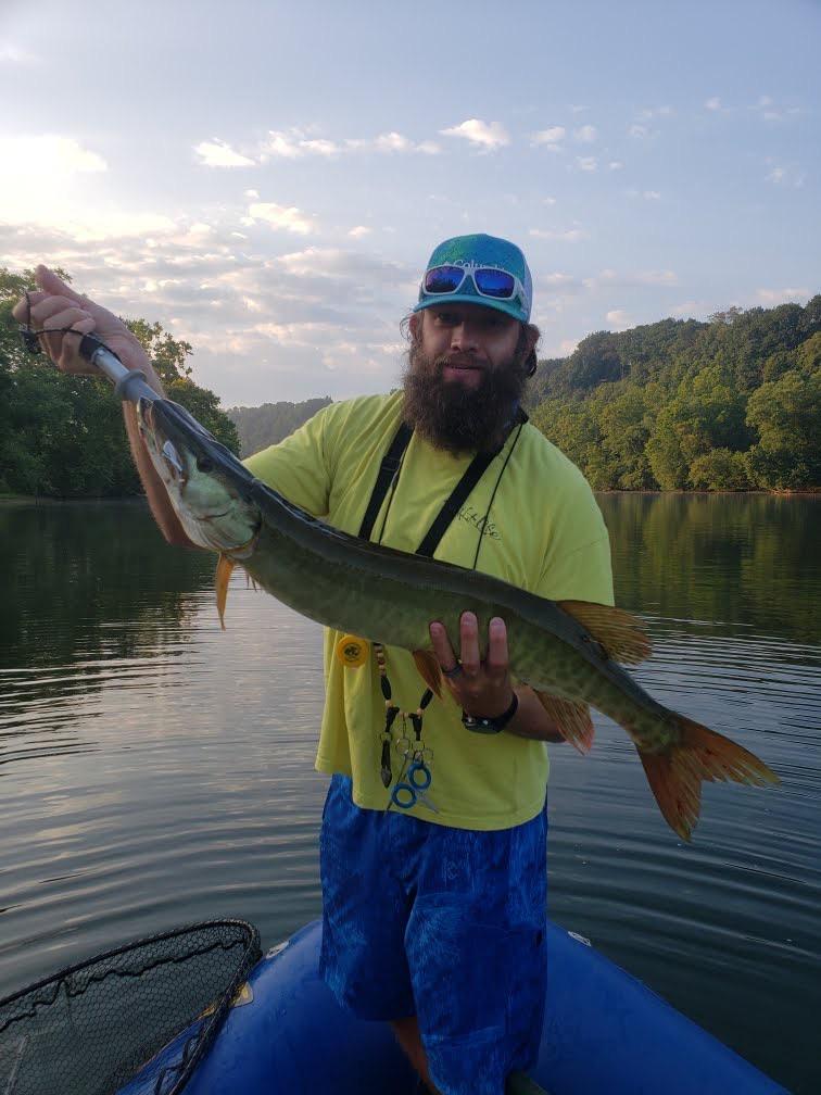 My first muskie New River near Blacksburg, VA in July. Not a monster