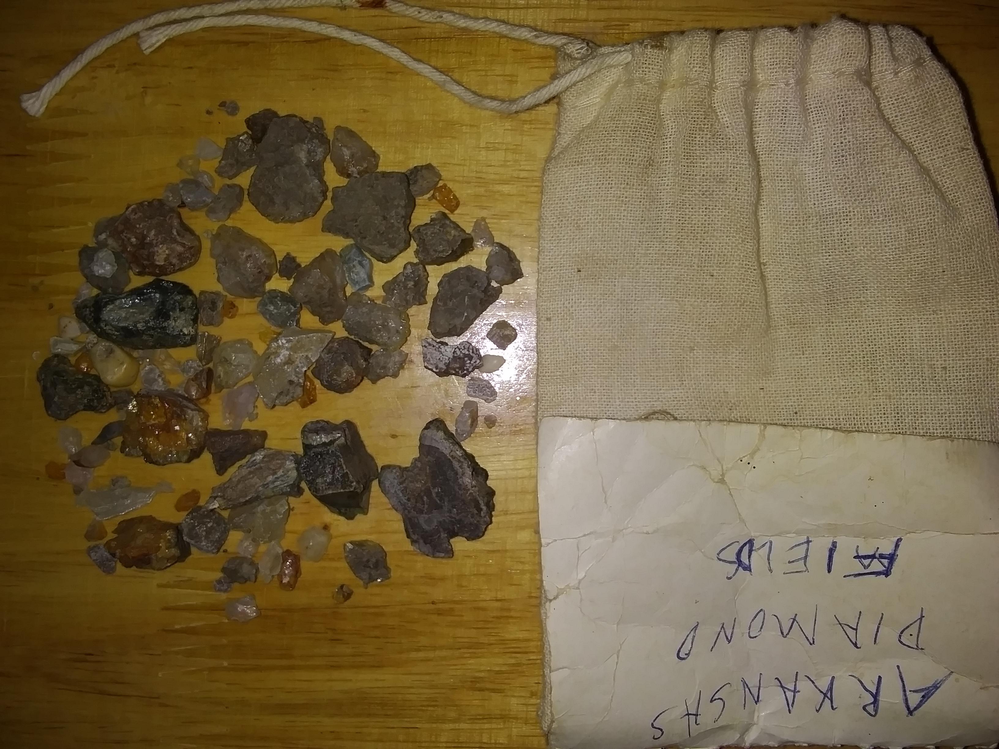 Arkansas Diamond Fields..What are these stones I found in this pouch