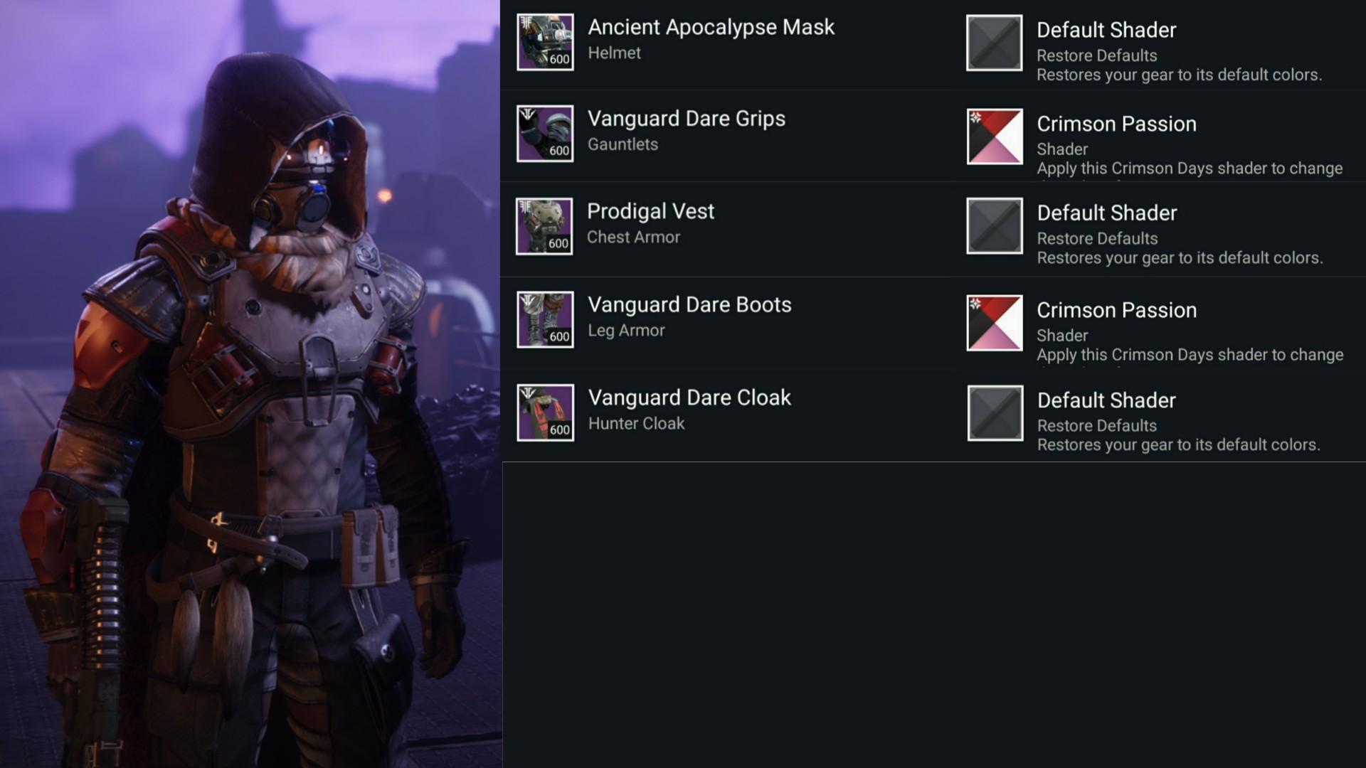 Finally feel like my Hunter is in a good place fashionwise with the new Vanguard Dare armor