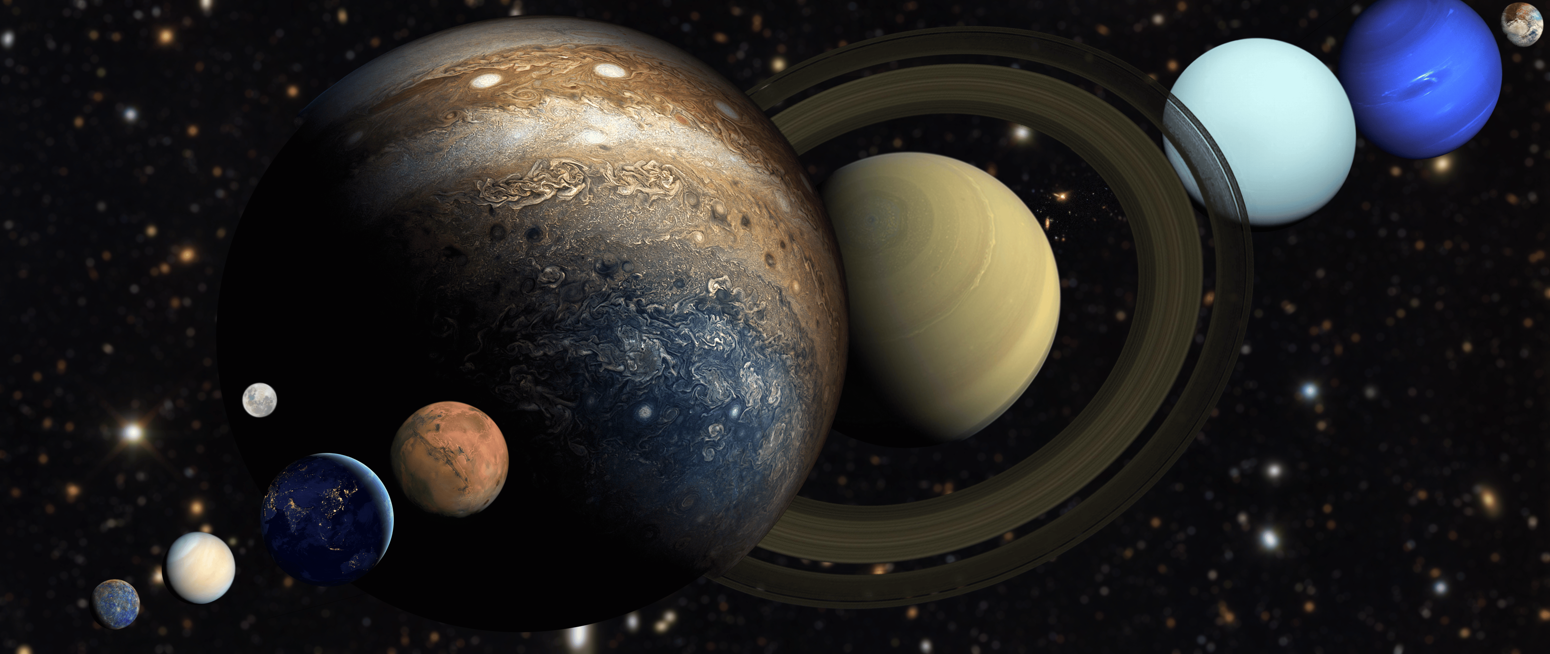 Solar System & Galaxies 5120 x 2160 WidescreenWallpaper