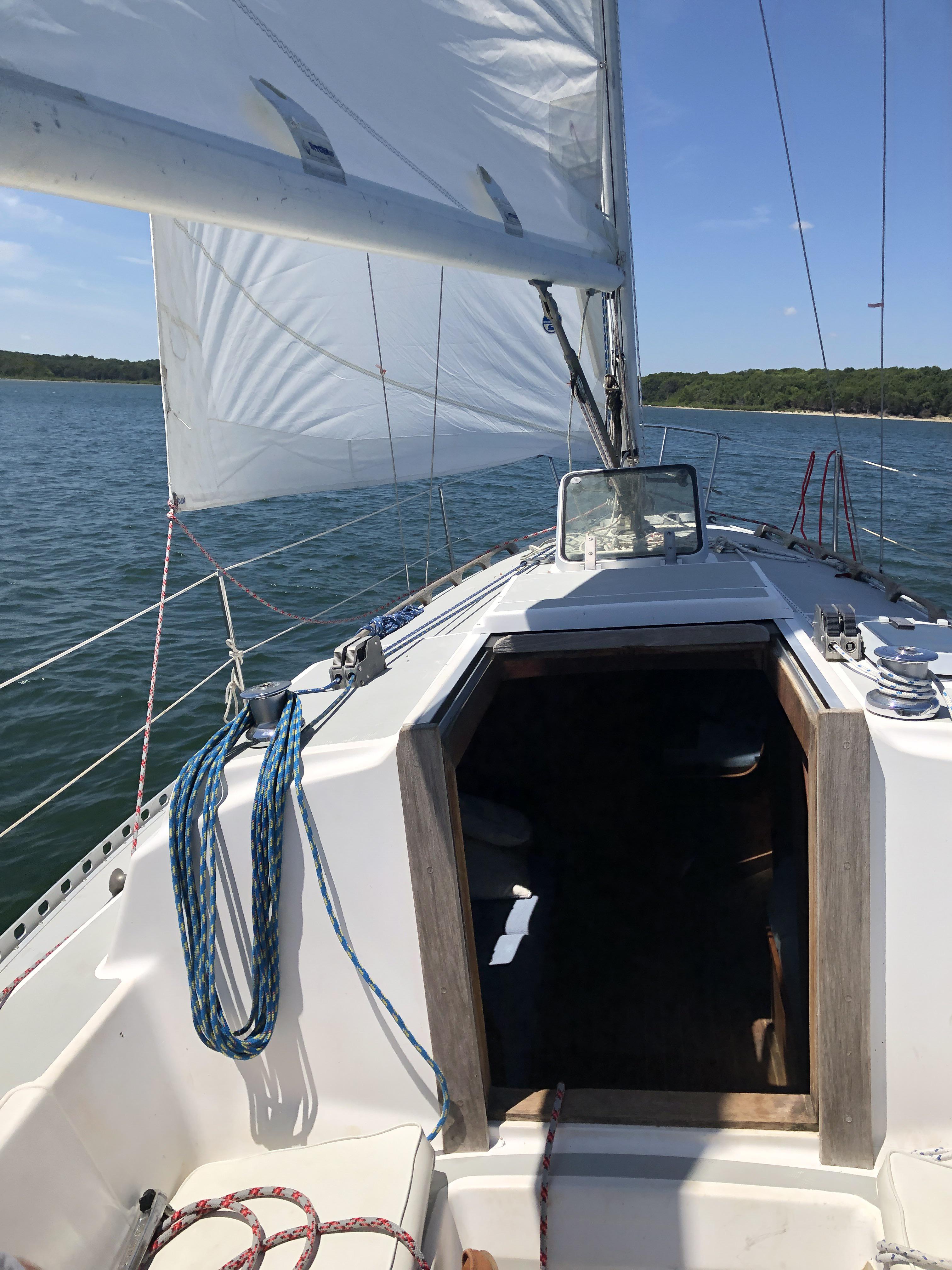 My first legit sail on a J28 at Stockton Lake, MO as part of my ASA101