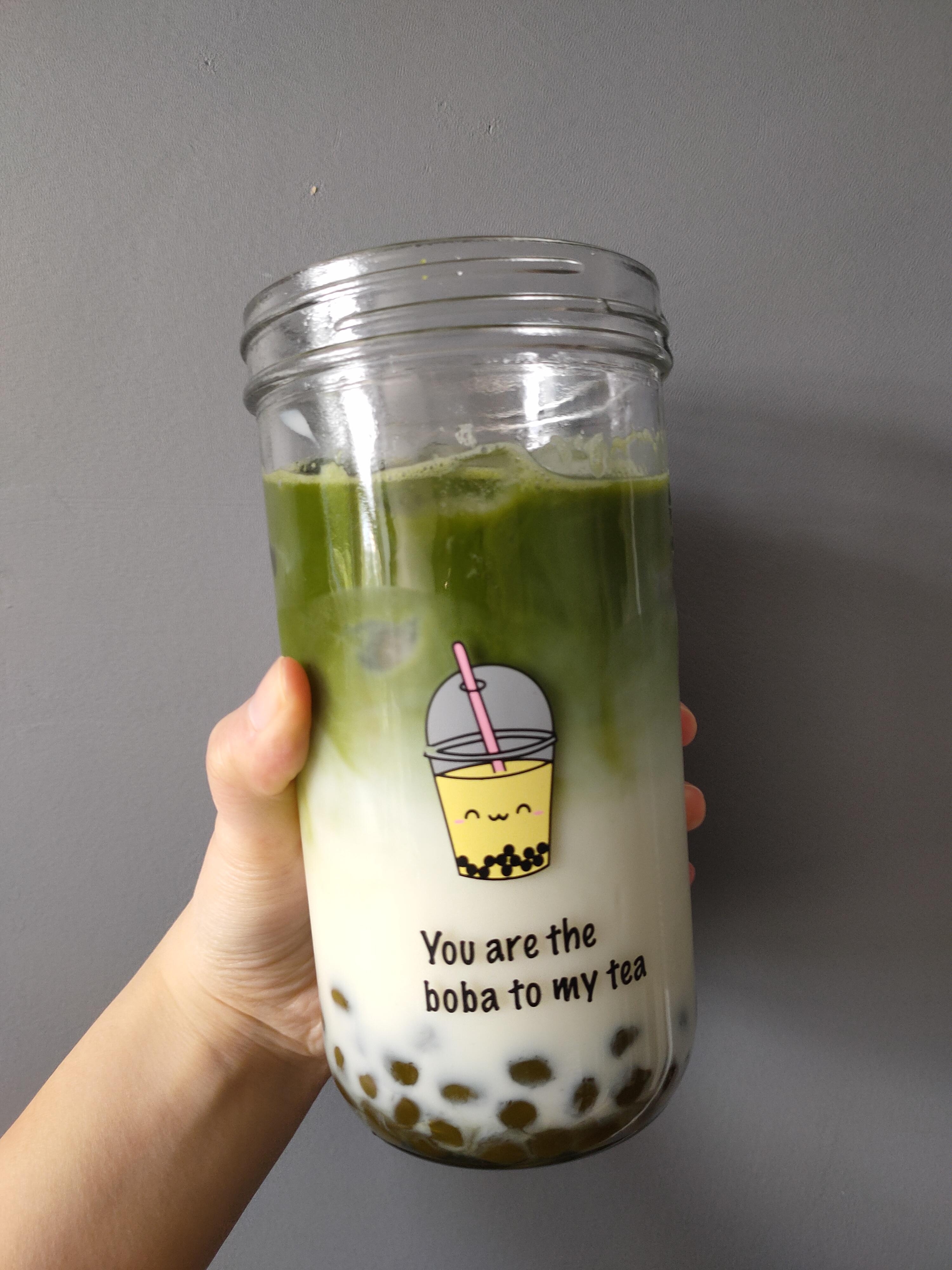 Matcha Latte with homemade matcha pearls! 💚 r/boba