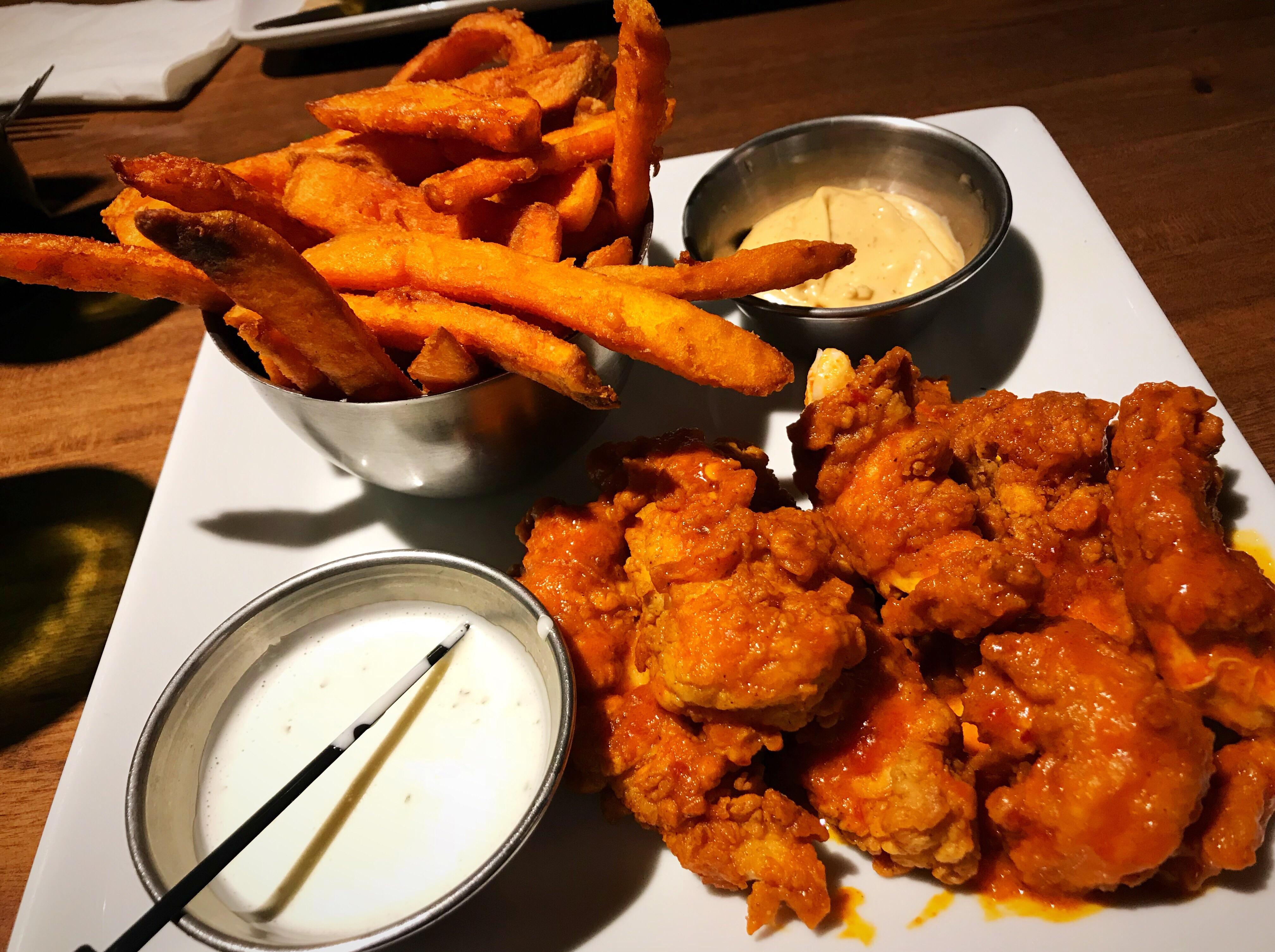 [I Ate] Buffalo Chicken Tenders with Sweet Potato Fries r/food
