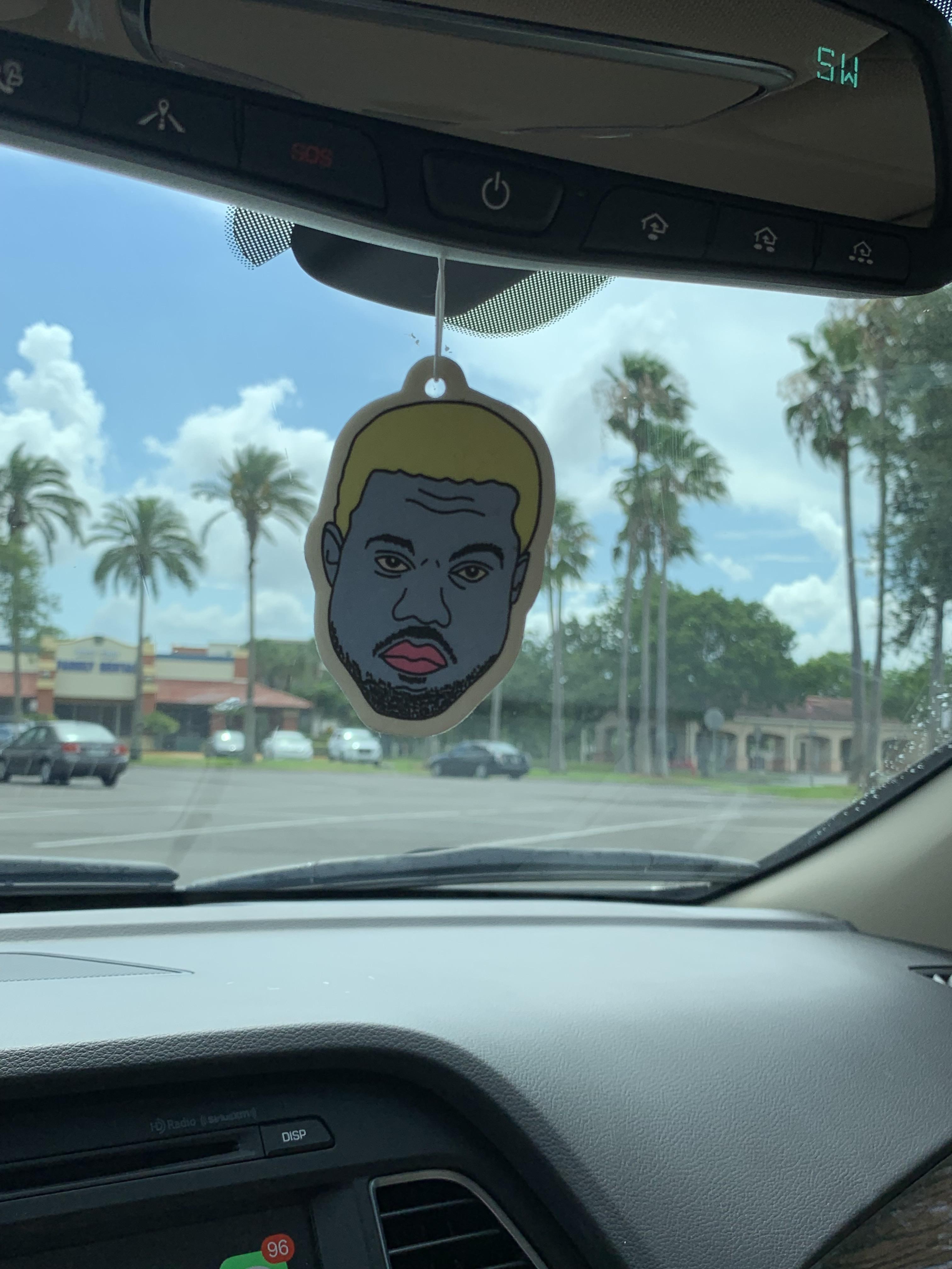 for kanye’s birthday i decided to put in a new air freshener in my car