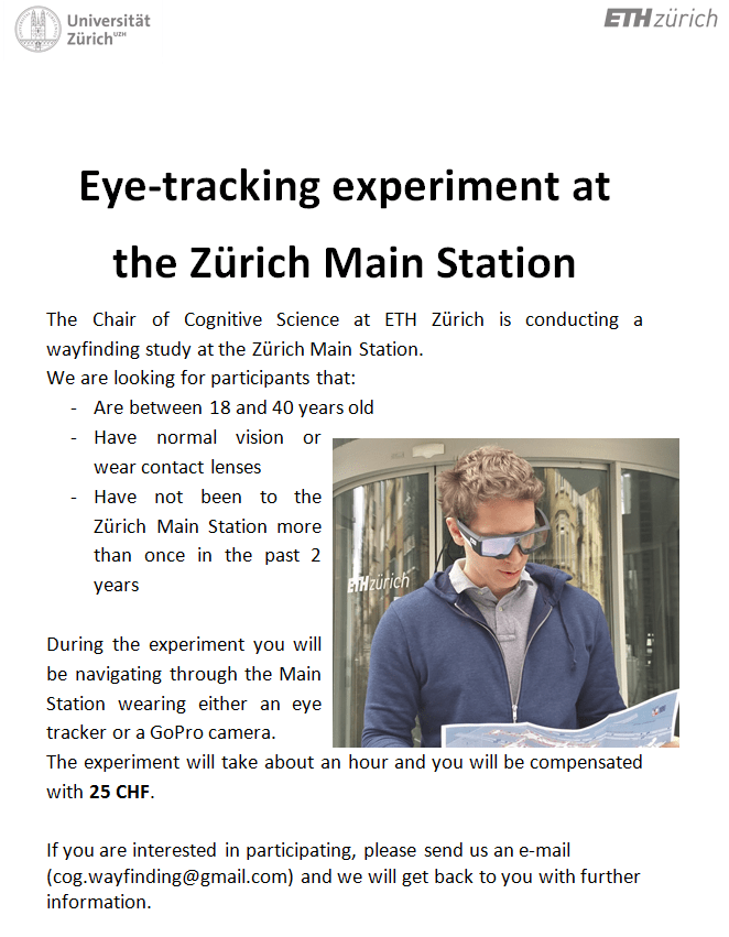 Eyetracking experiment at the Zürich Main Station zurich