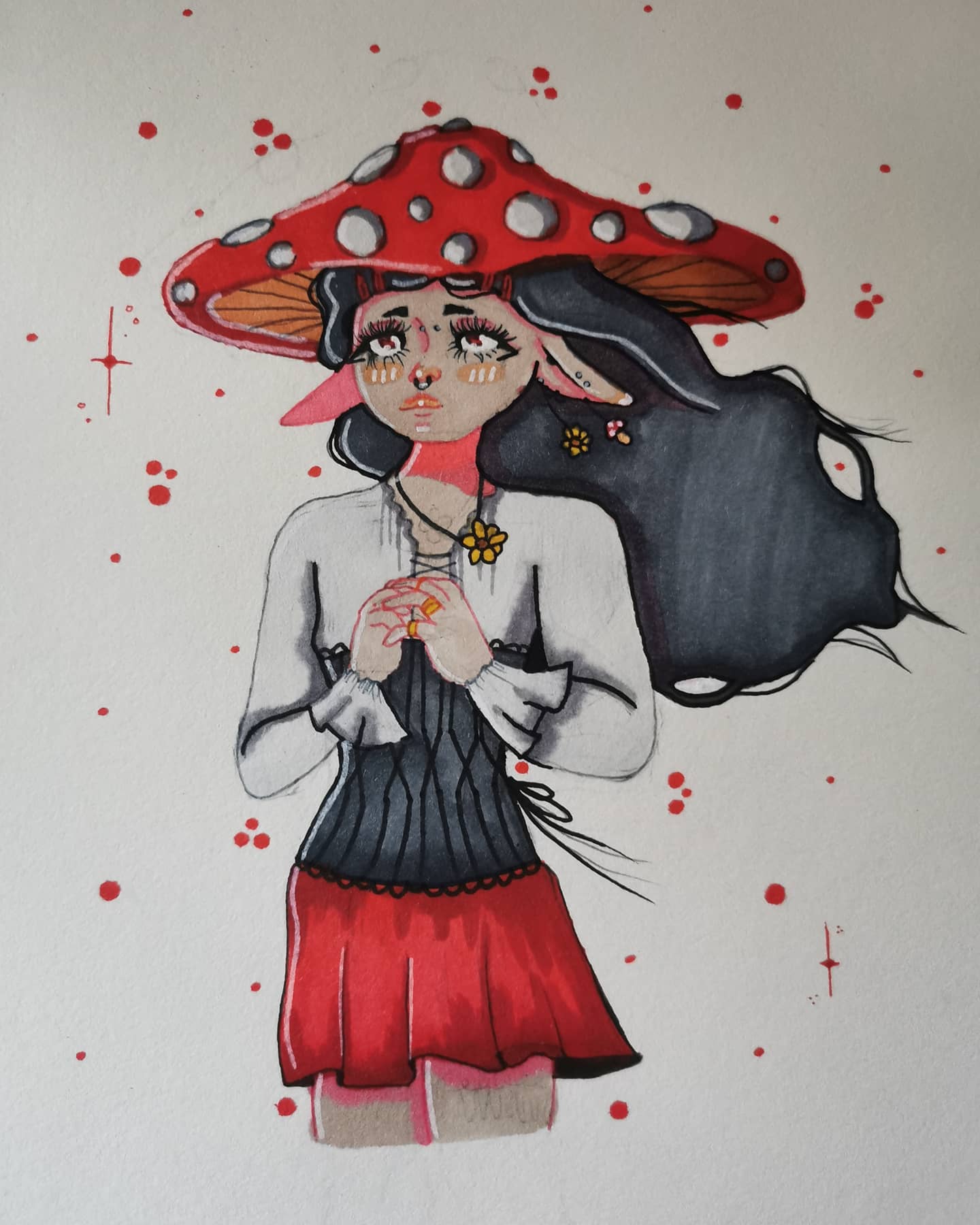Here a pretty mushroom girl, what do you think? r/drawing