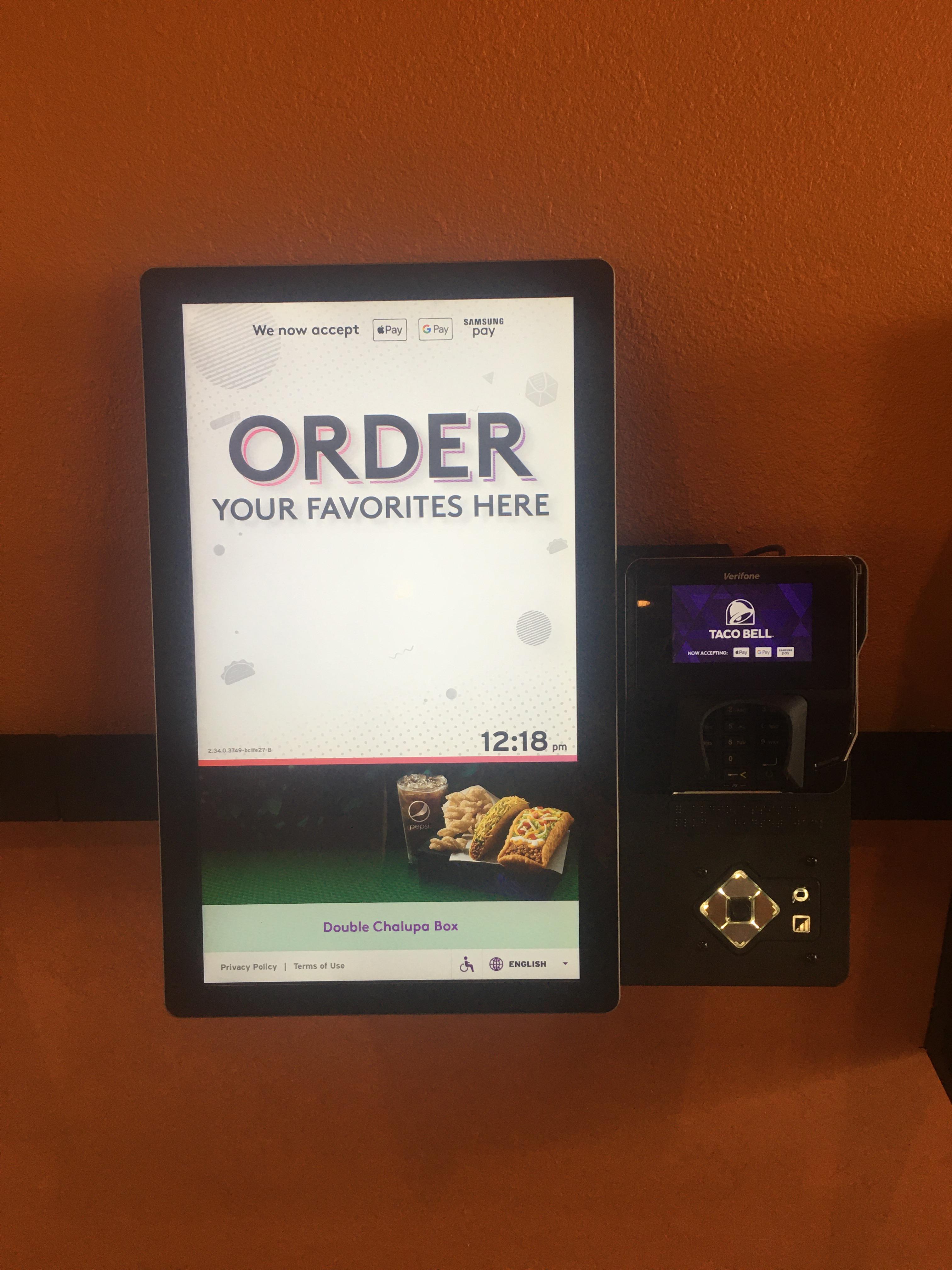 My local Taco Bell has added an order kiosk where you can fully