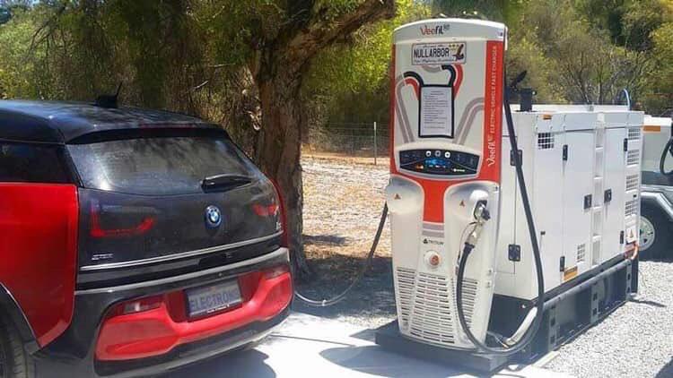 Electric car charging point running on diesel generators FunnyandSad