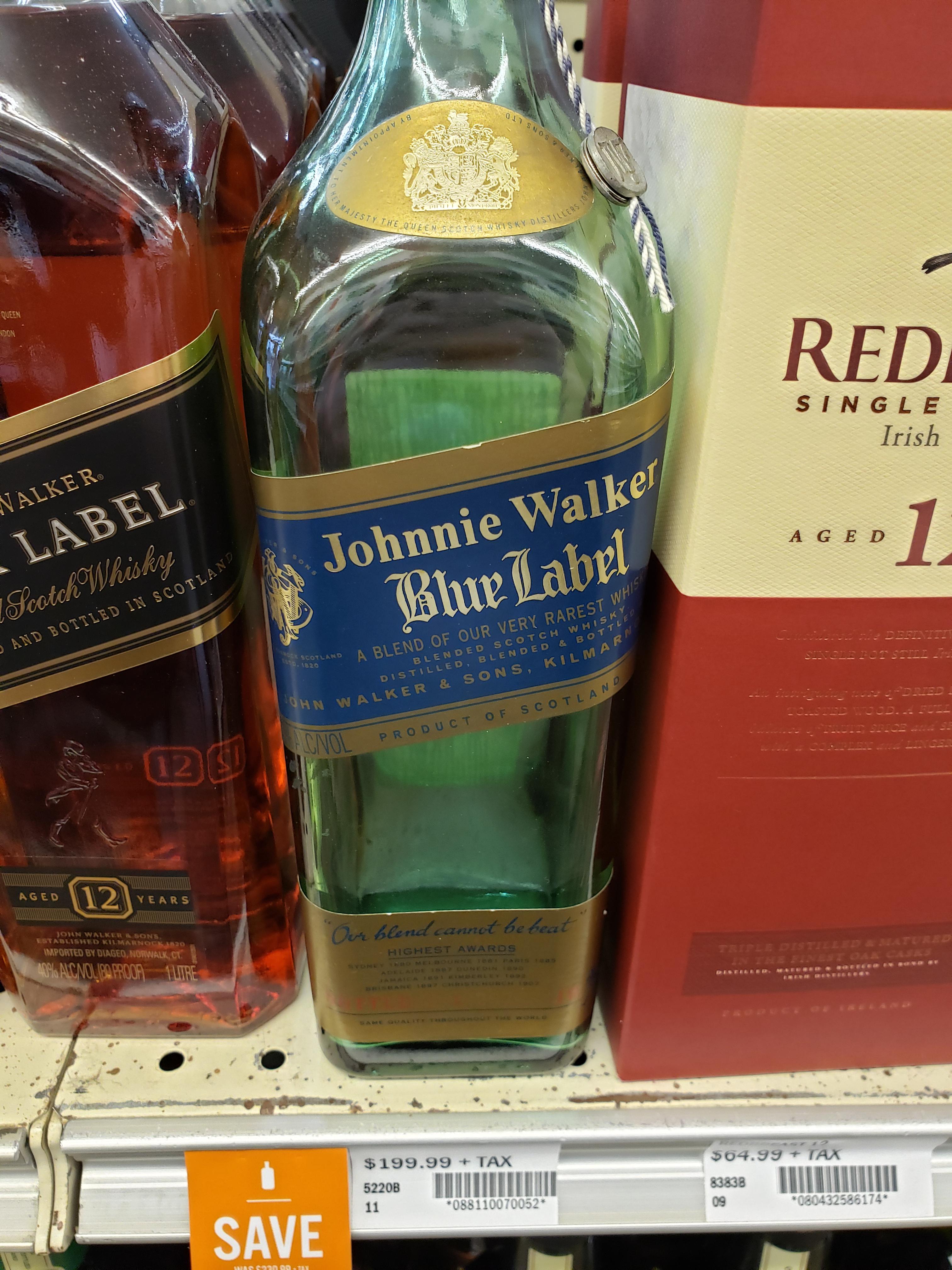 Liquor store near me had an EMPTY bottle of Johnnie Walker Blue on the