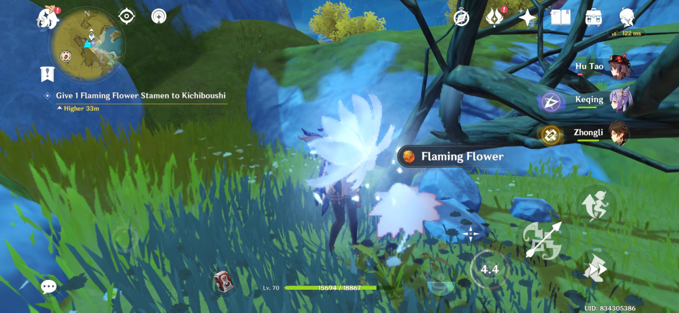 Really pretty flaming flower, nice shade of blue with a red gradient