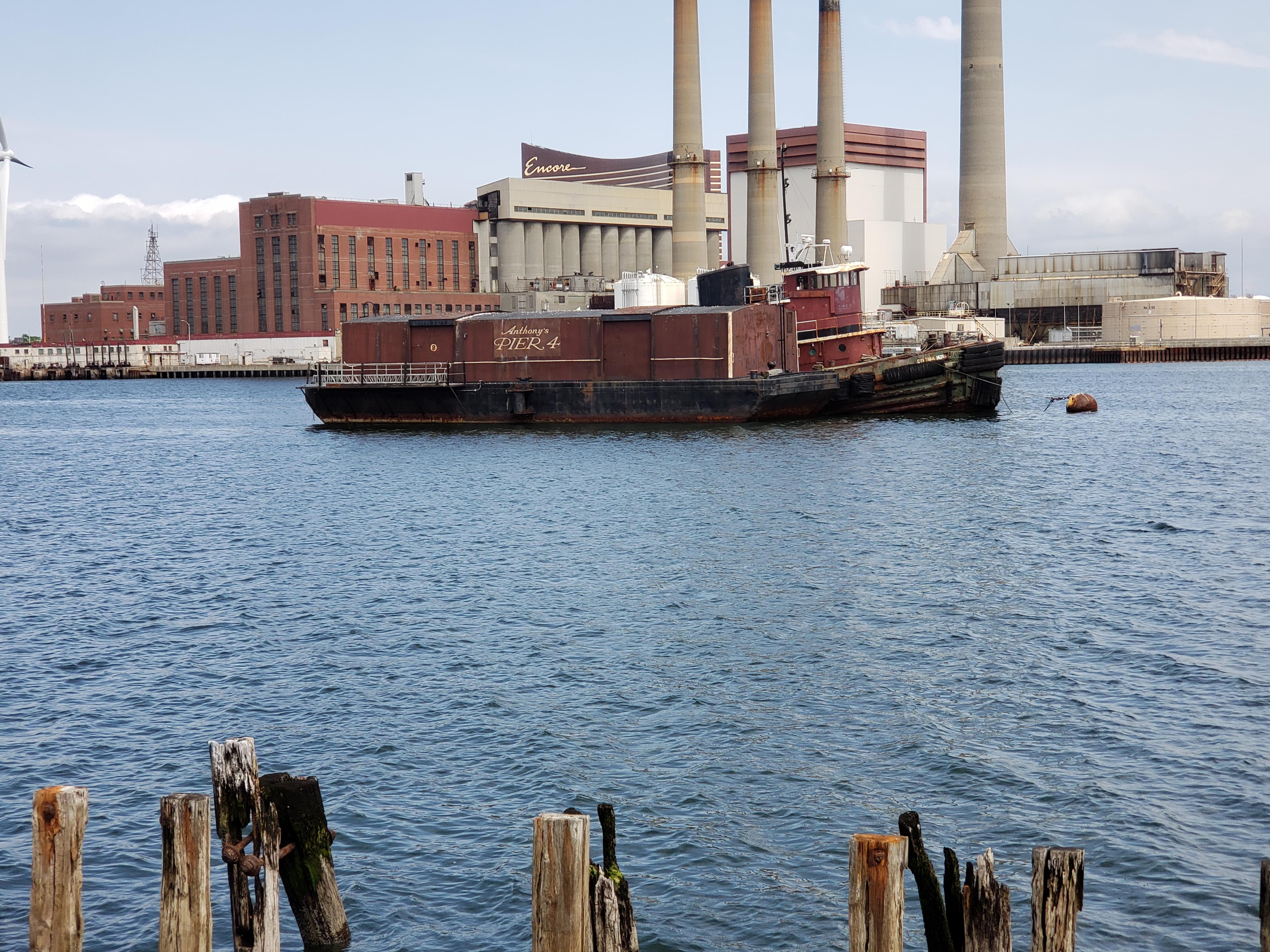 Can someone explain why Anthony's Pier 4 had a barge and why is it