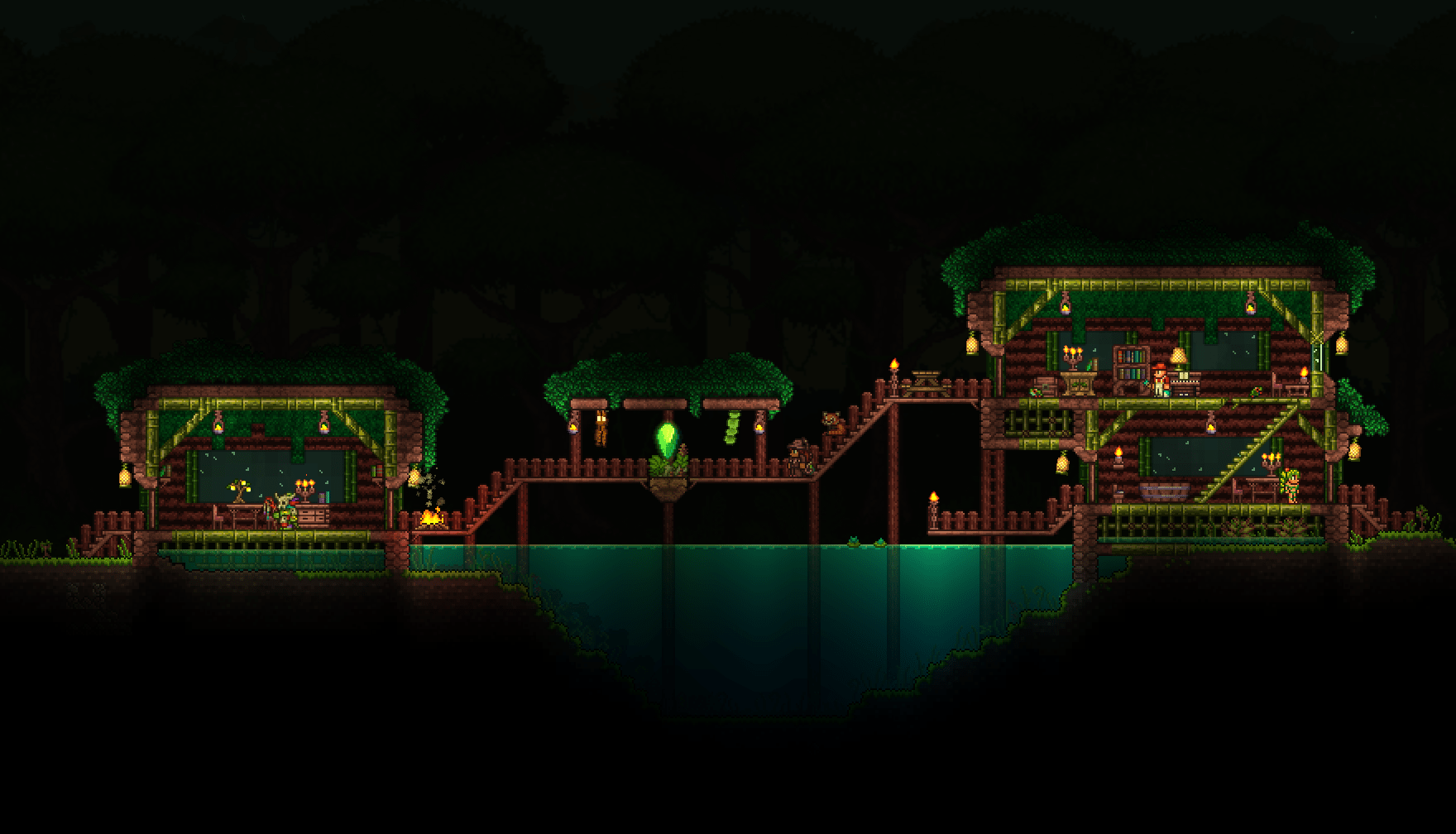 My PreHardmode Jungle Village Build r/Terraria