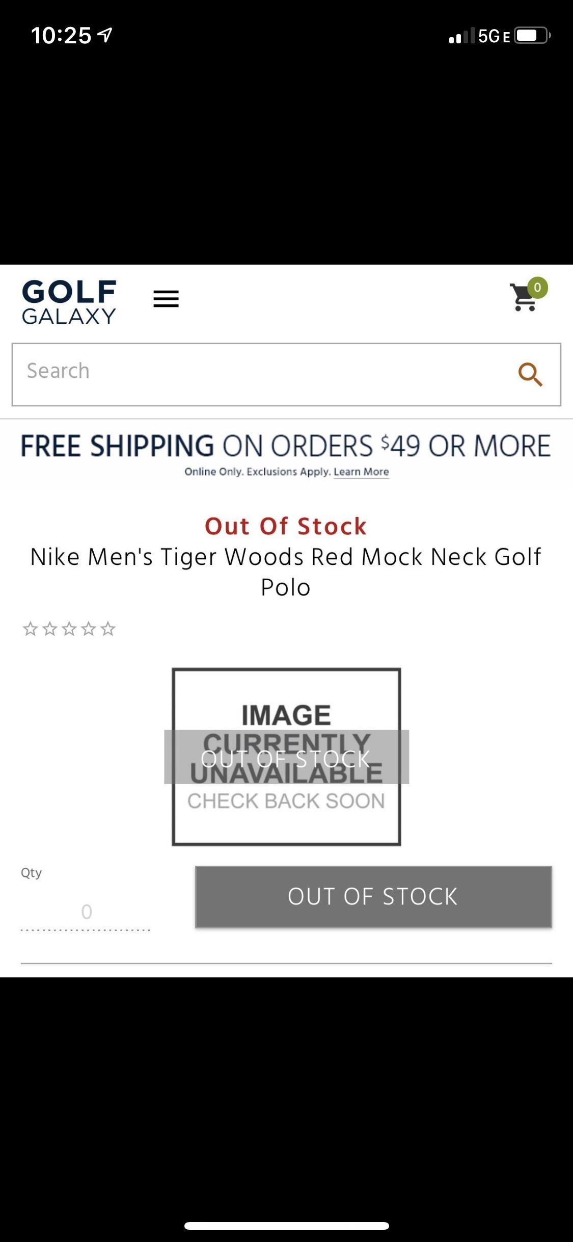 Shocker. Nike sold out of red mock turtlenecks golf