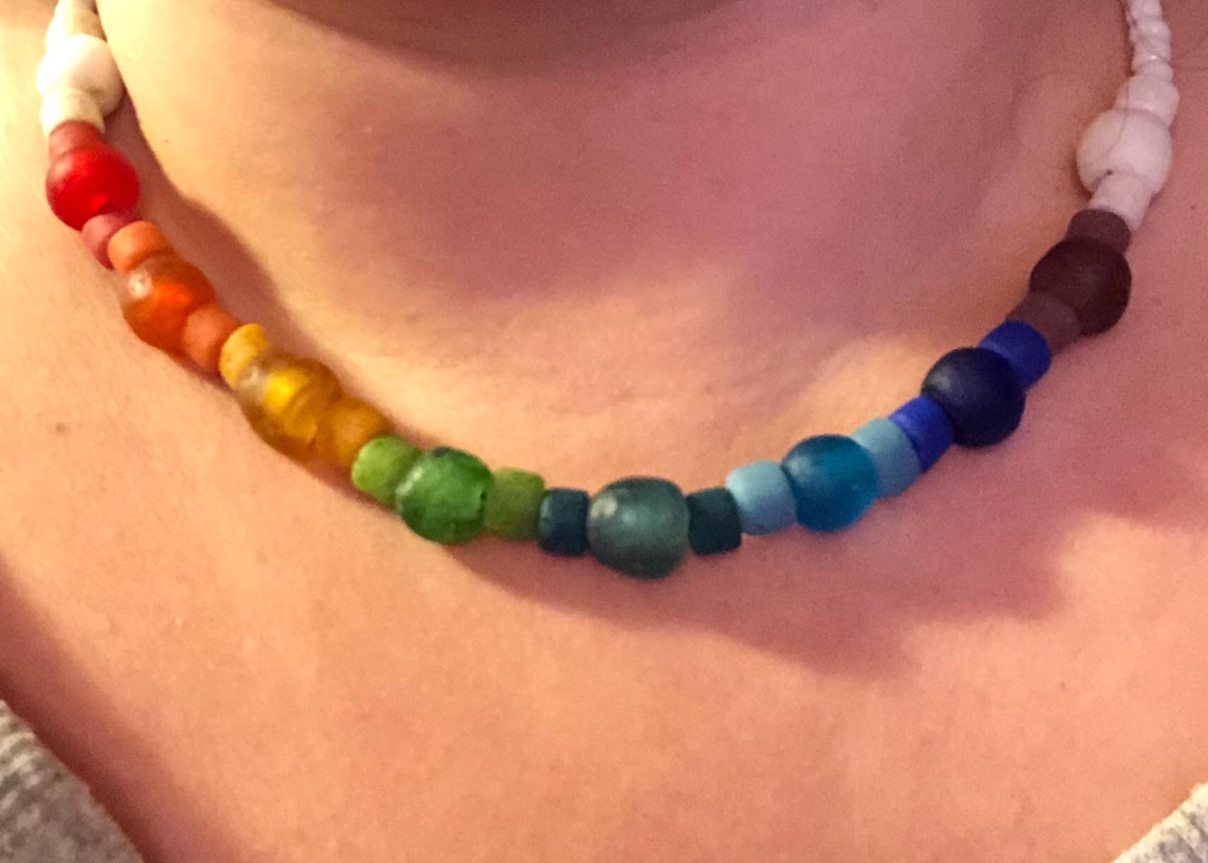 Recycled glass bead necklace I made r/RainbowEverything