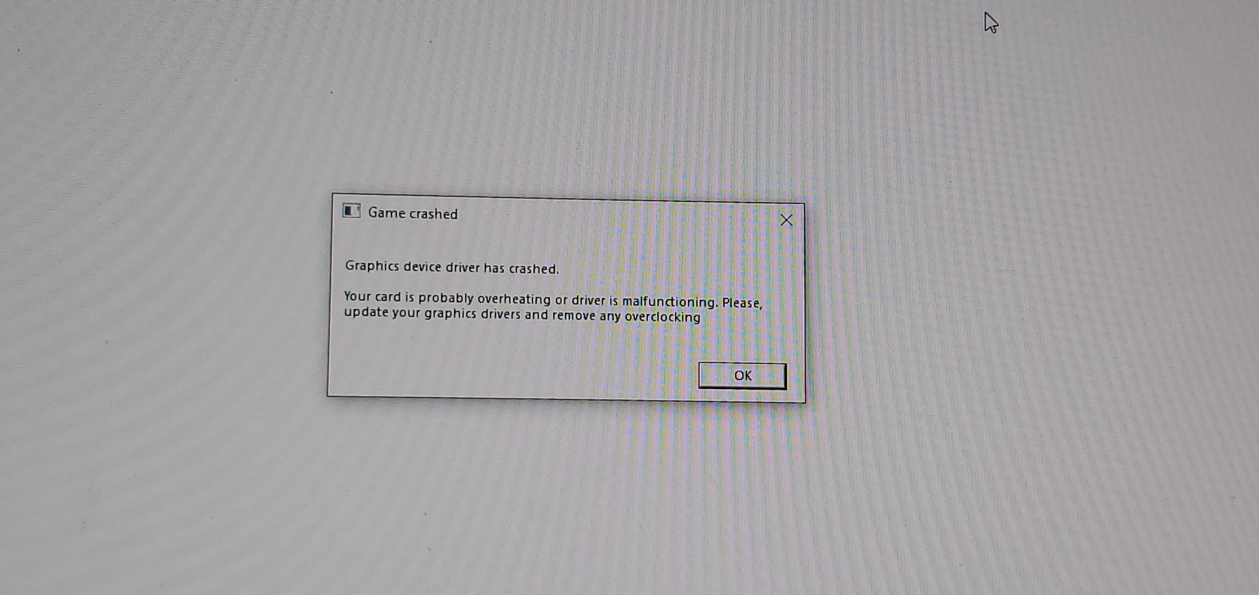 Fake "graphics card driver crash" spaceengineers