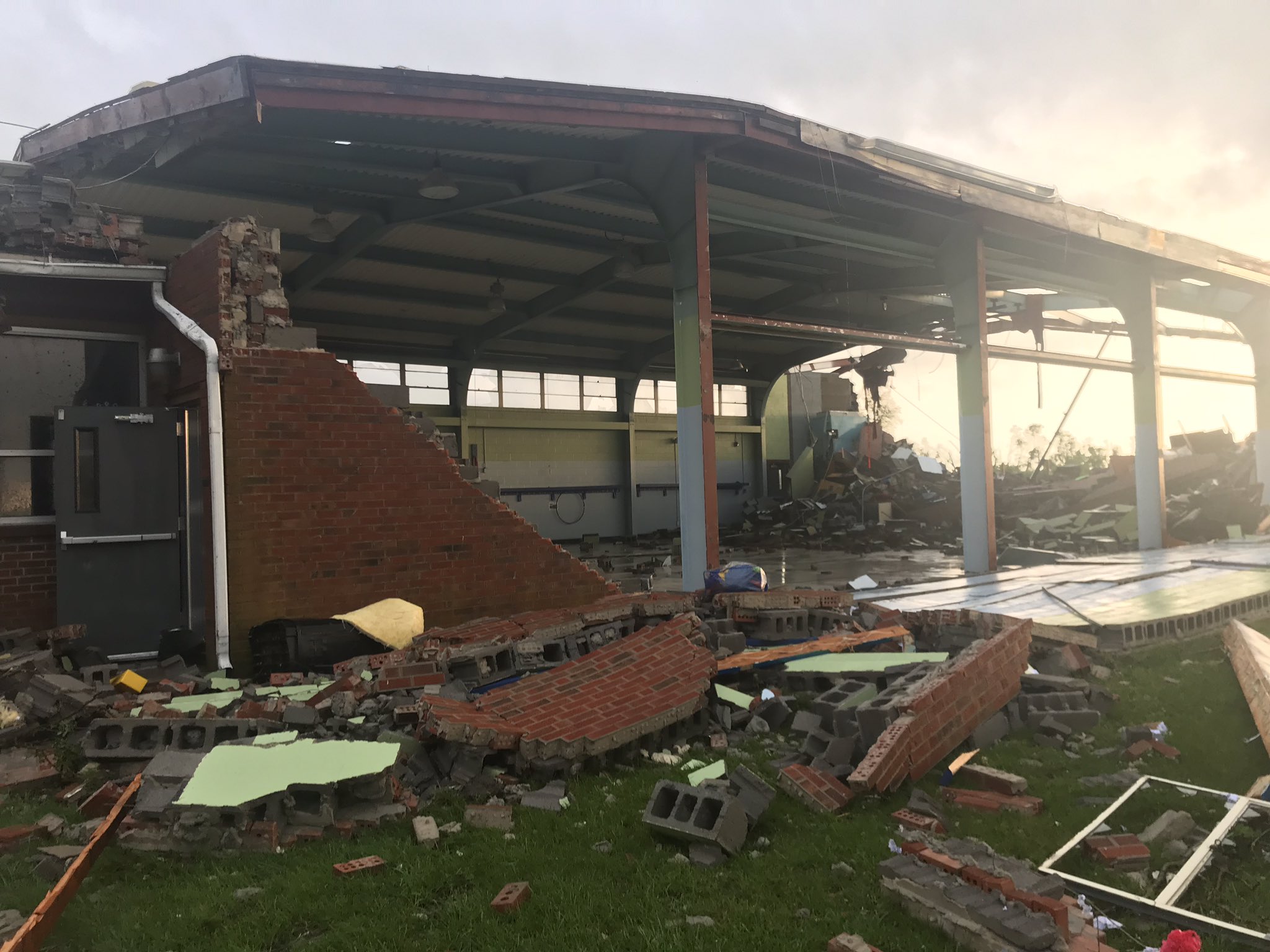 Tornado touchdown in Lawrence, KS. This was a daycare. r/tornado
