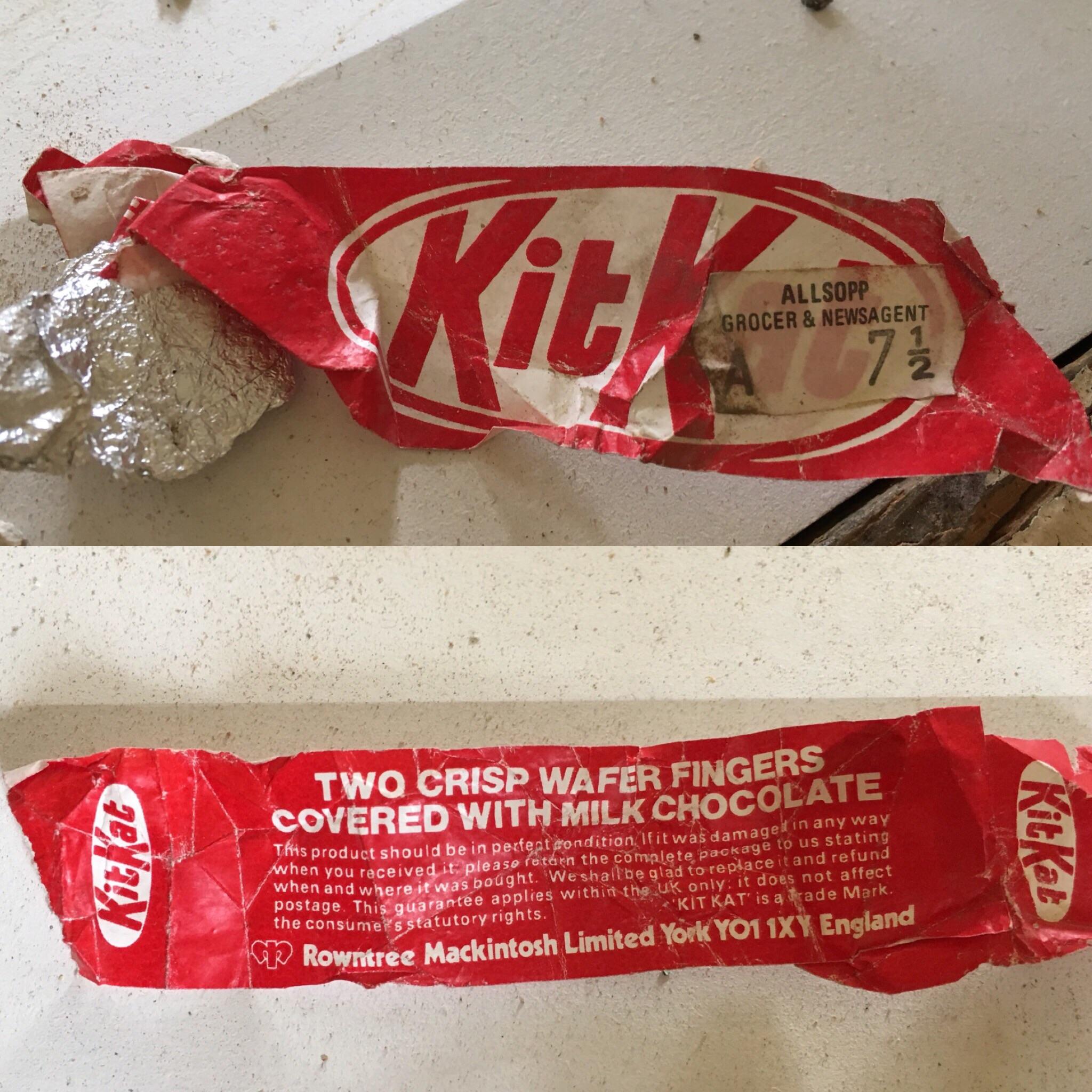 Some more floorboard treasures, an old KitKat wrapper r/CasualUK
